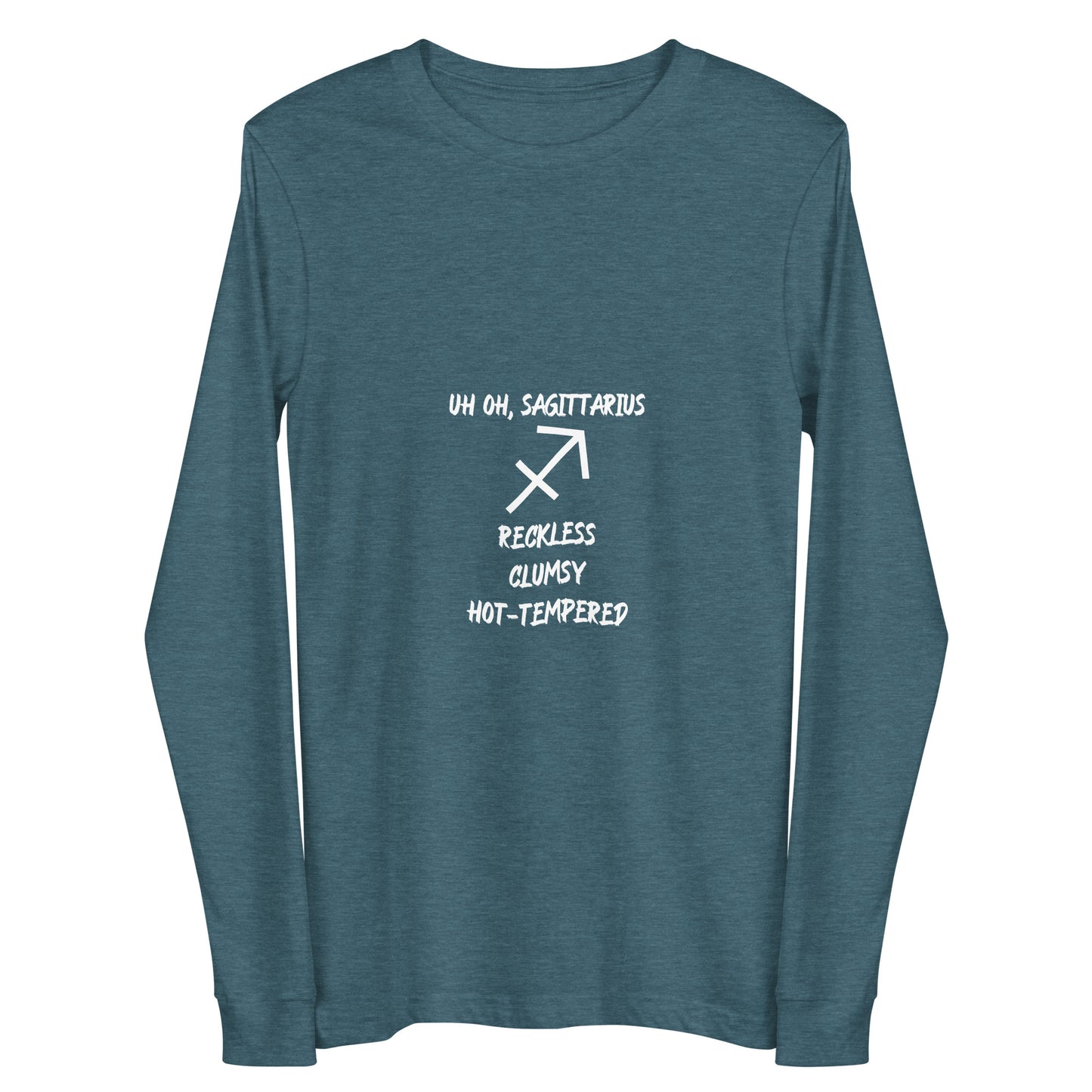 “Uh Oh, Sagittarius” Unisex Long Sleeve Tee