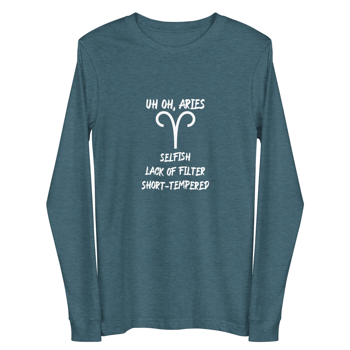 “Uh Oh, Aries” Unisex Long Sleeve Tee