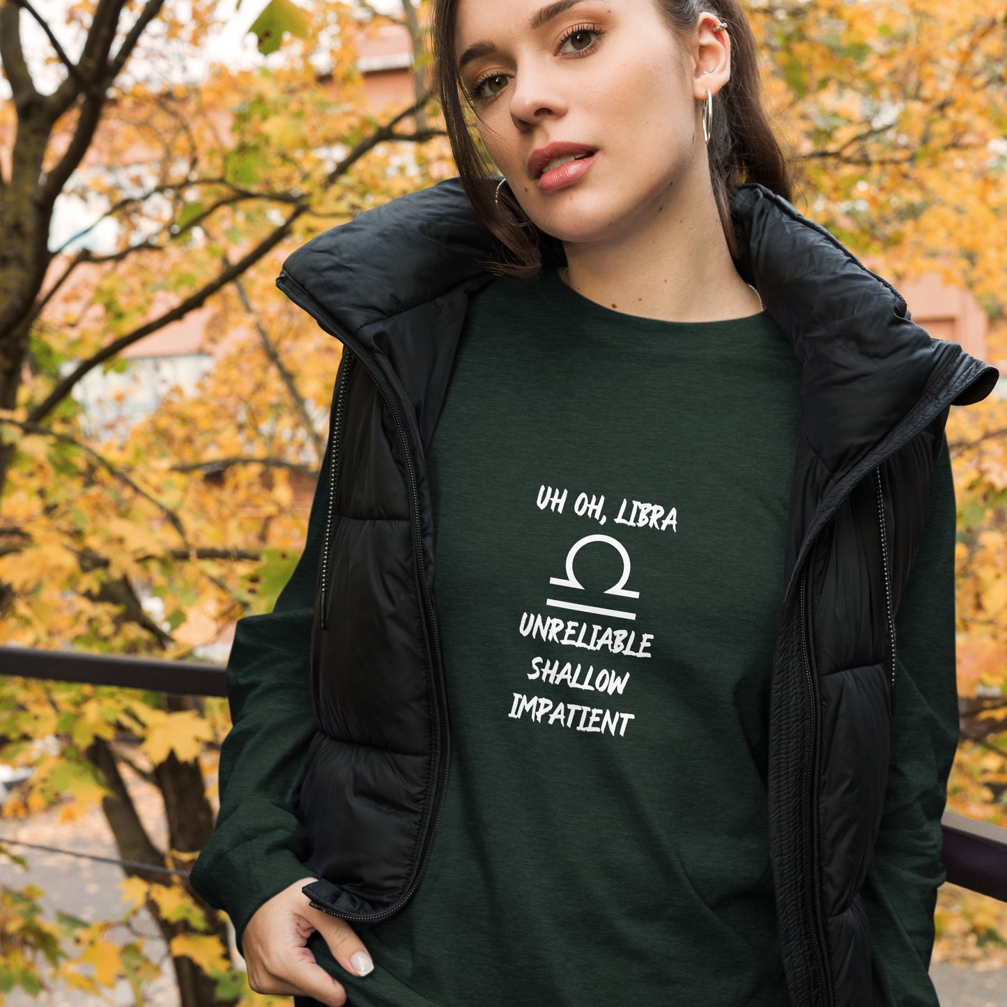 “Uh Oh, Libra” Unisex Long Sleeve Tee