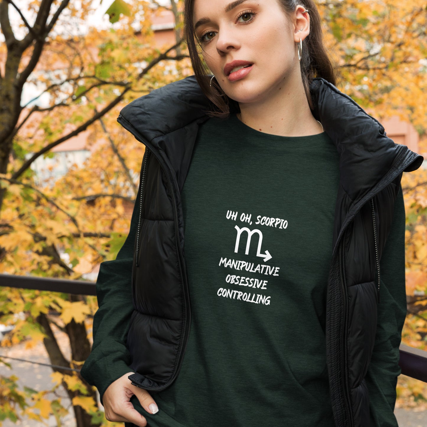 “Uh Oh, Scorpio” Unisex Long Sleeve Tee