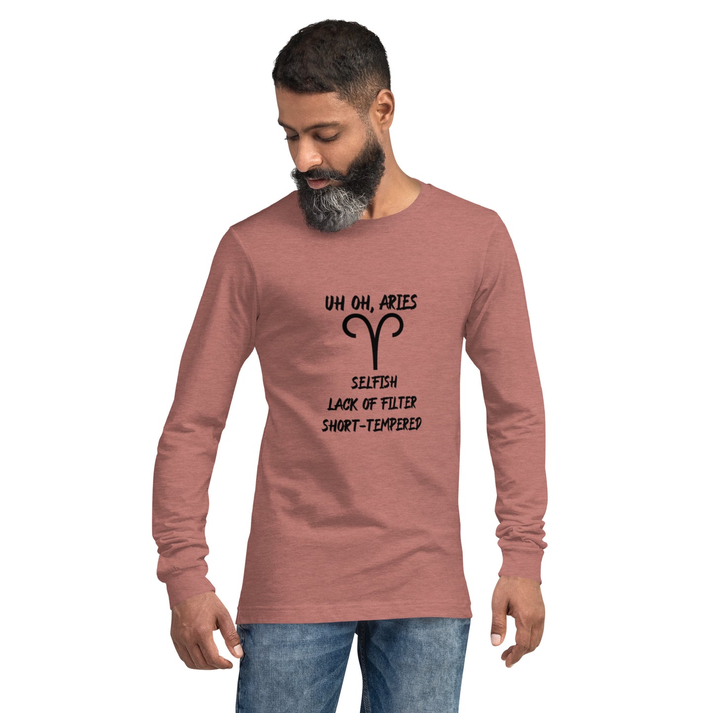“Uh Oh, Aries” Unisex Long Sleeve Tee