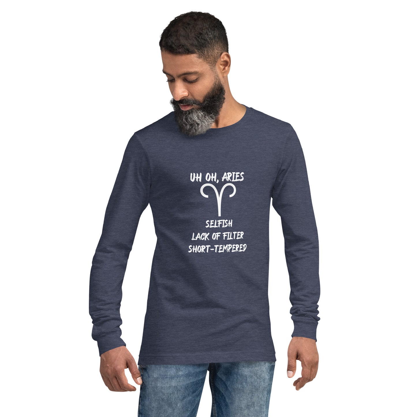 “Uh Oh, Aries” Unisex Long Sleeve Tee