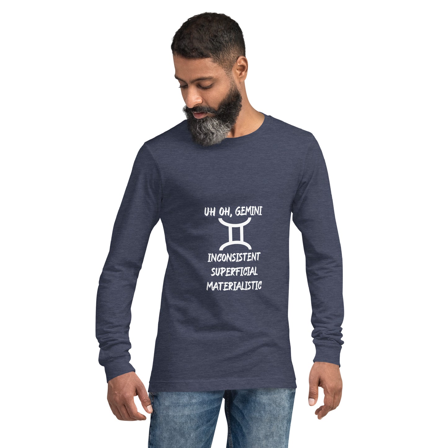 “Uh Oh, Gemini” Unisex Long Sleeve Tee