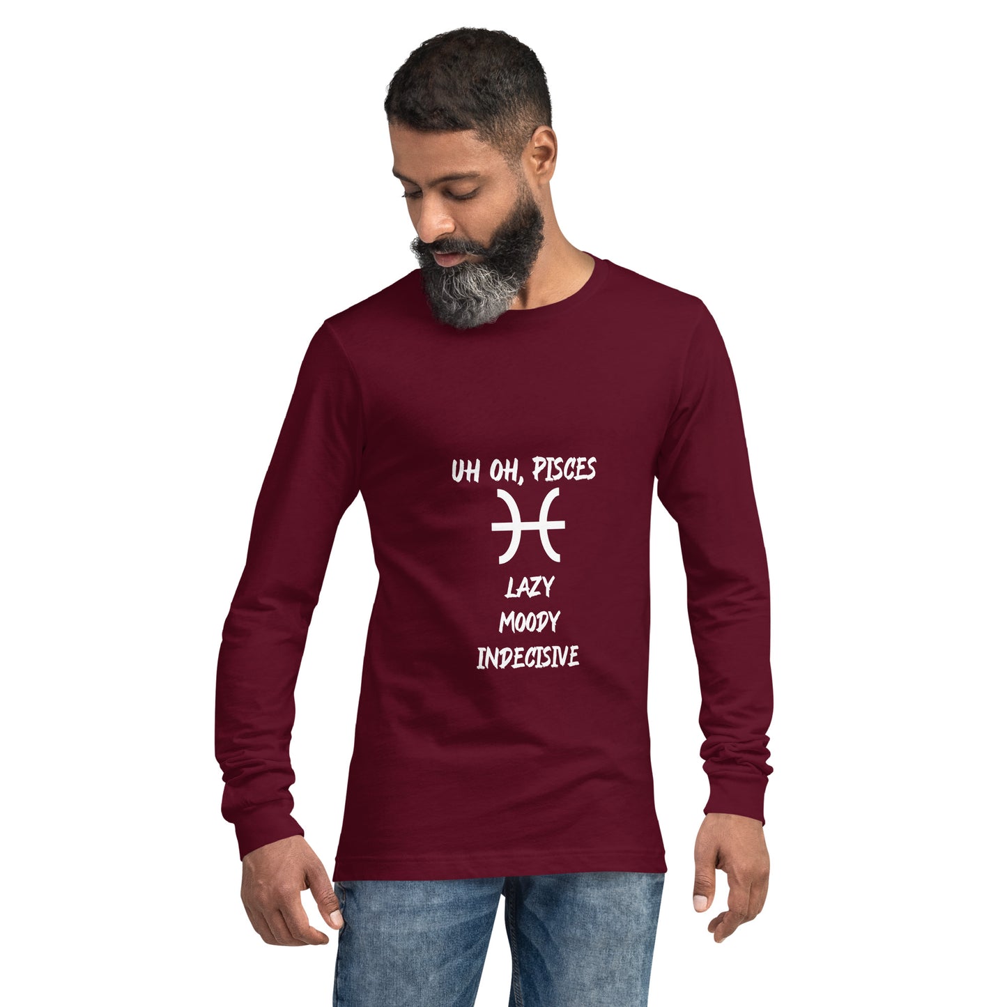 “Uh Oh, Pisces” Unisex Long Sleeve Tee