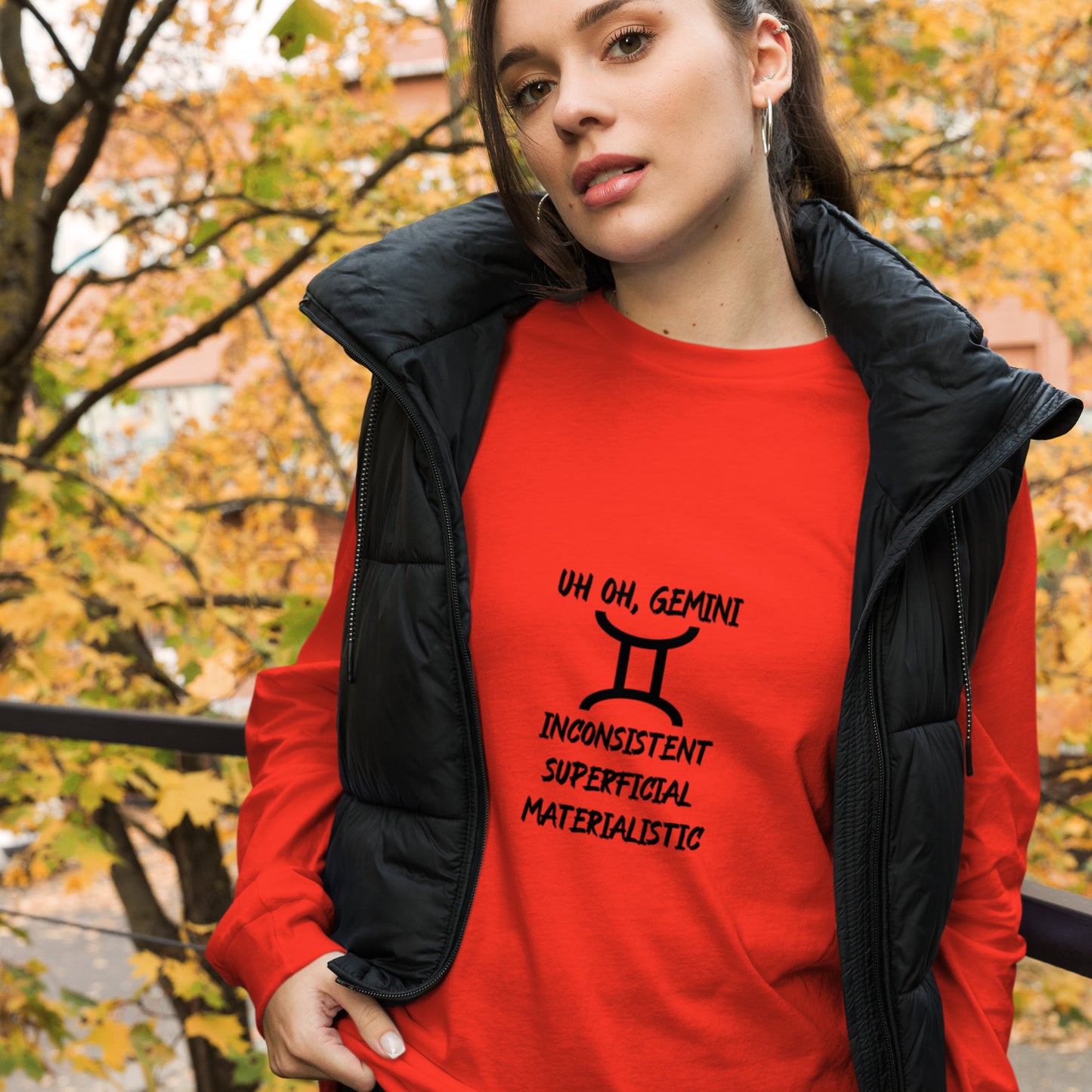 “Uh Oh, Gemini” Unisex Long Sleeve Tee