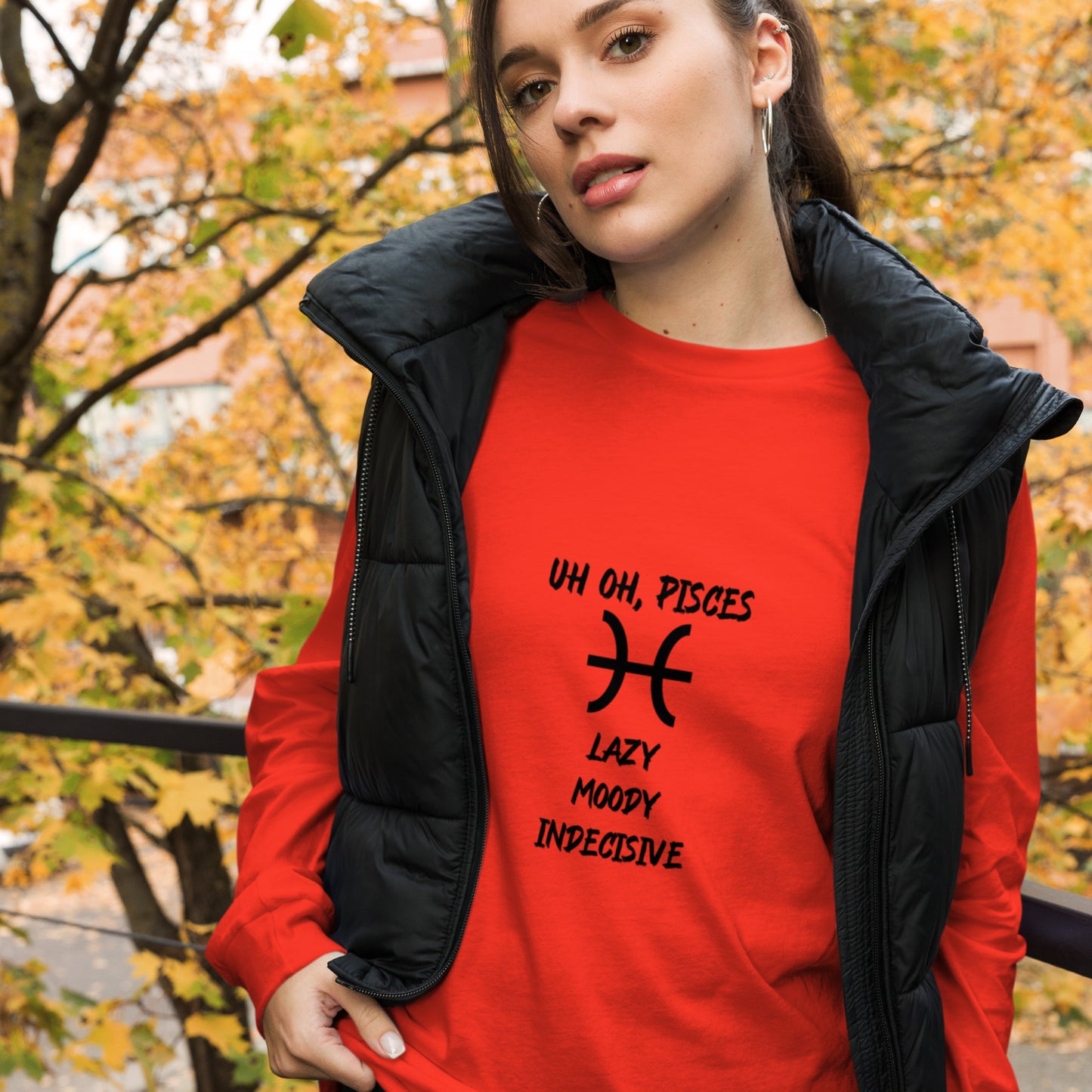 “Uh Oh, Pisces” Unisex Long Sleeve Tee