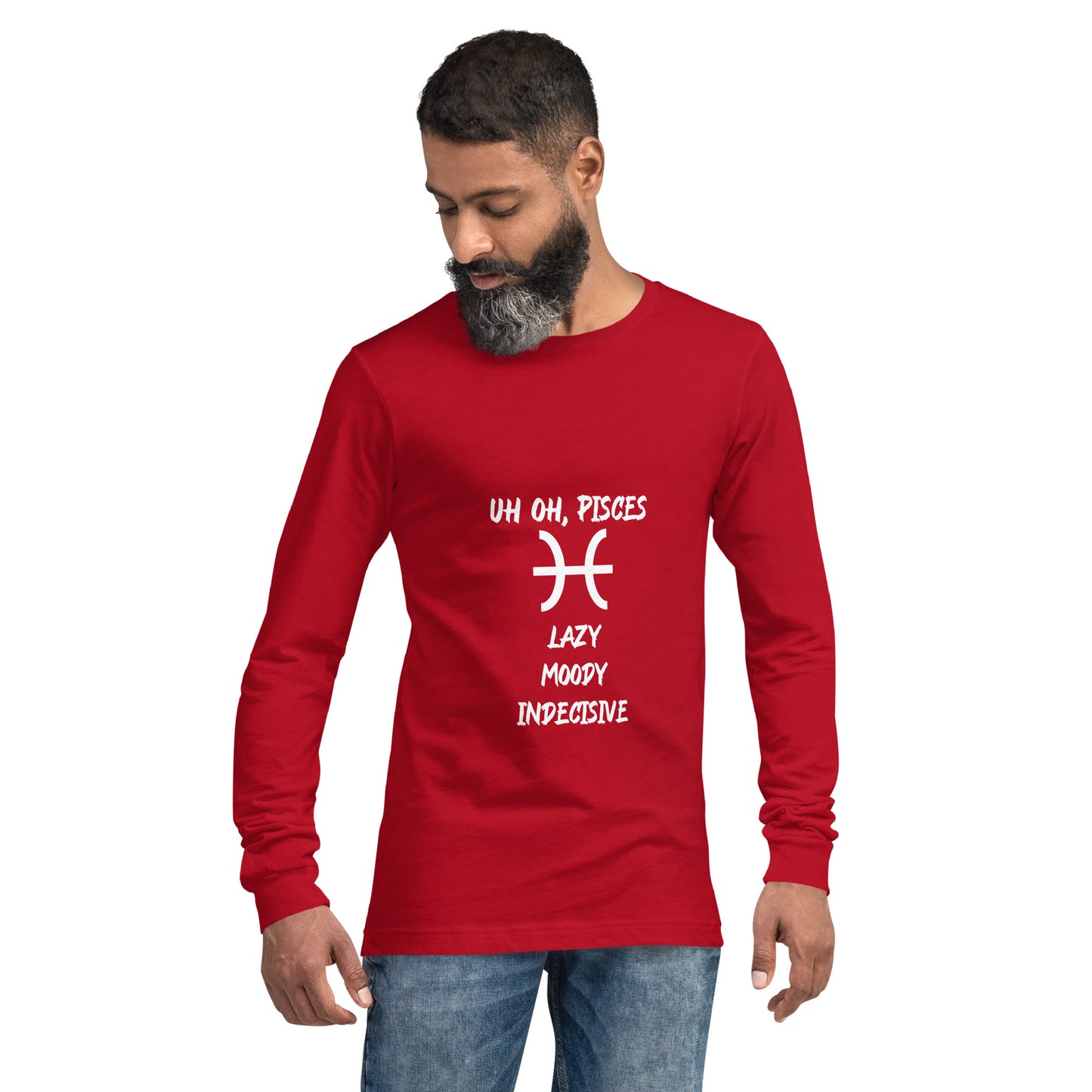 “Uh Oh, Pisces” Unisex Long Sleeve Tee