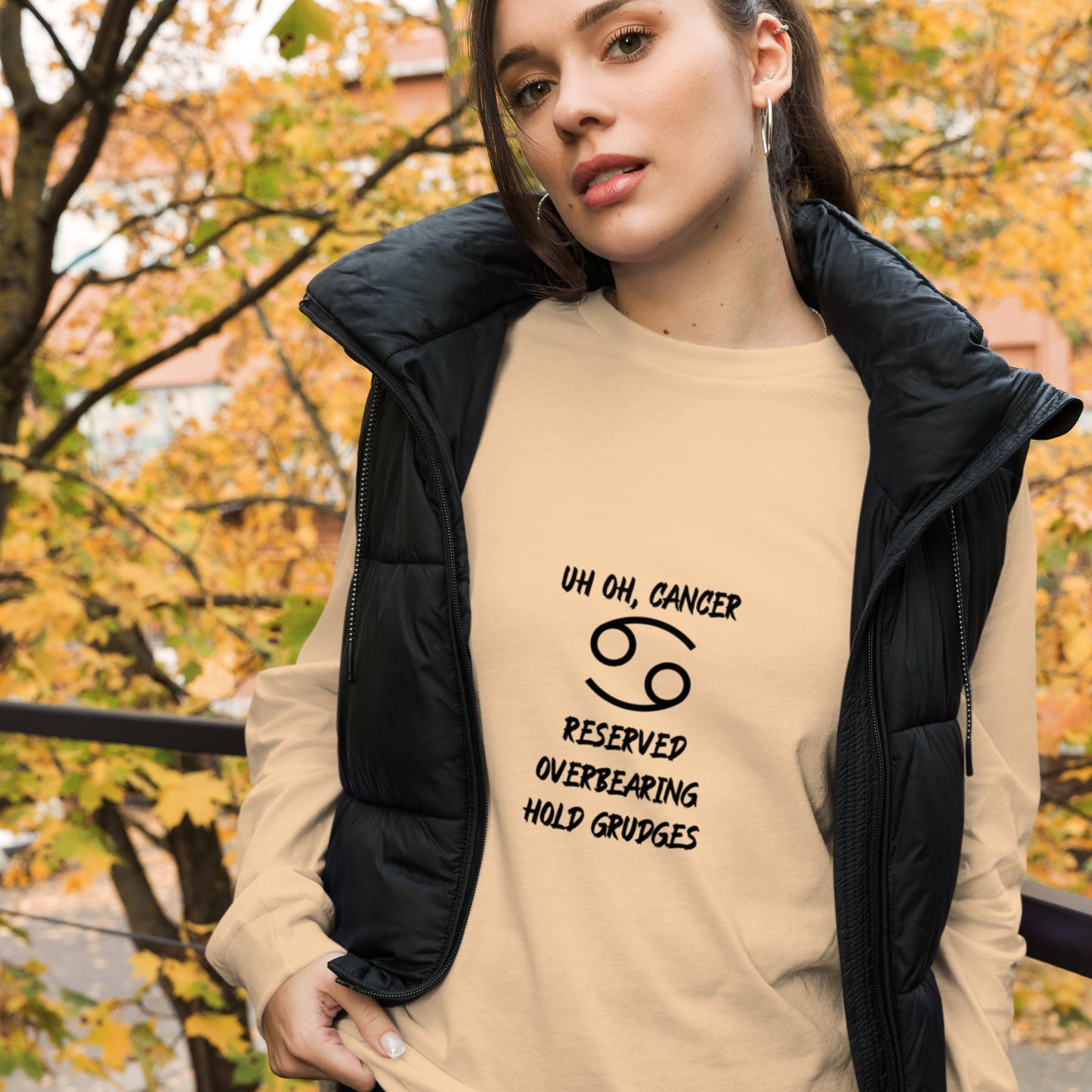 “Uh Oh, Cancer” Unisex Long Sleeve Tee