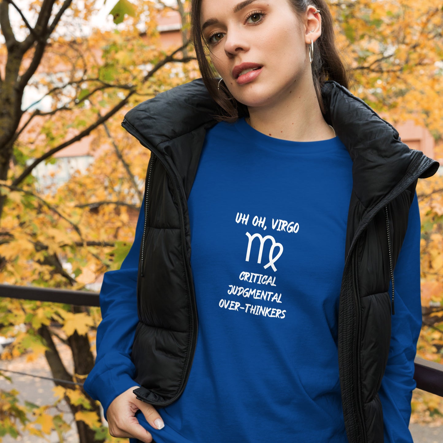 “Uh Oh, Virgo” Unisex Long Sleeve Tee