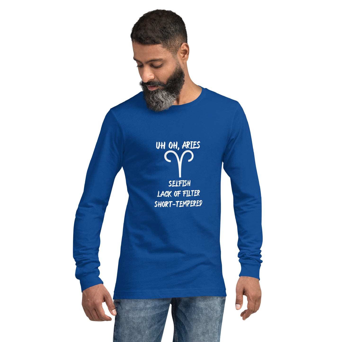 “Uh Oh, Aries” Unisex Long Sleeve Tee