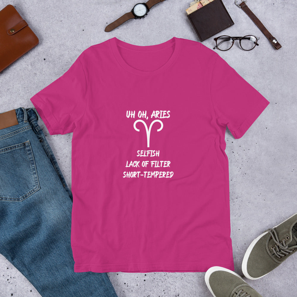 “Uh Oh, Aries” Unisex T-Shirt