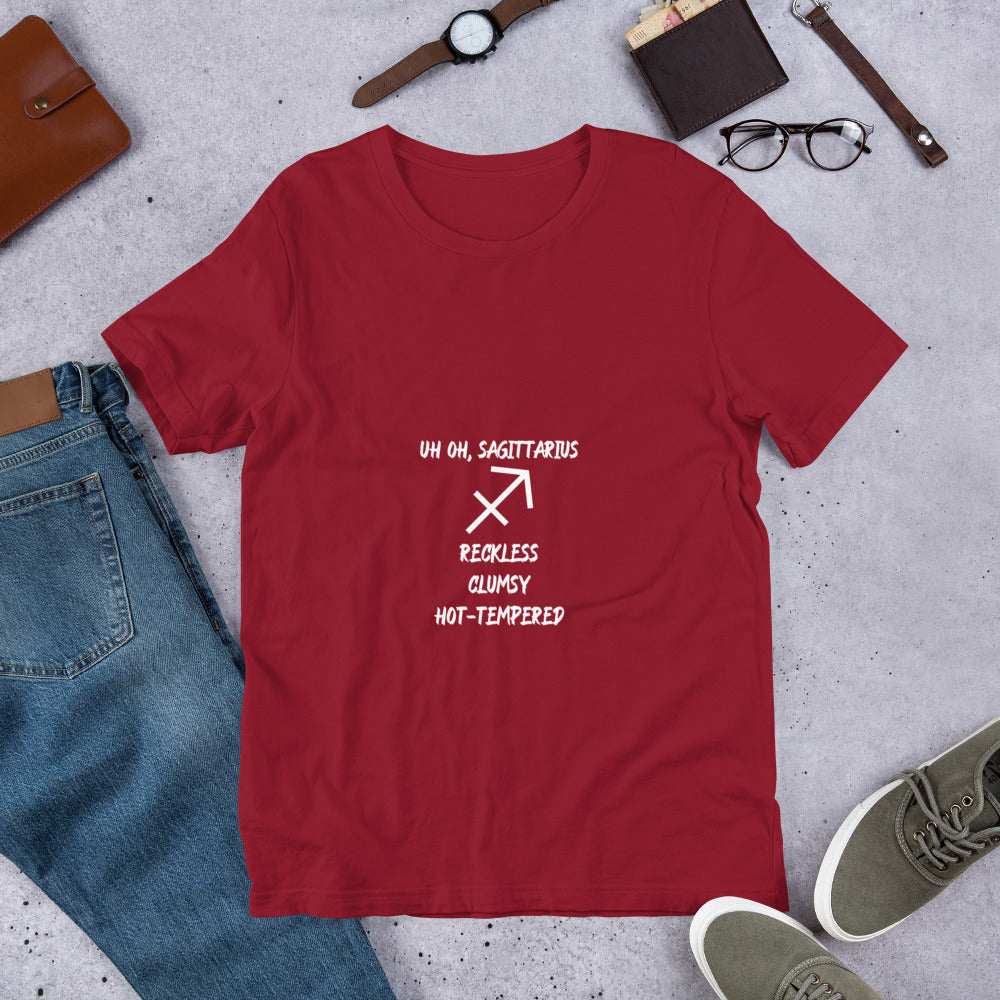 “Uh Oh, Sagittarius” Unisex T-Shirt