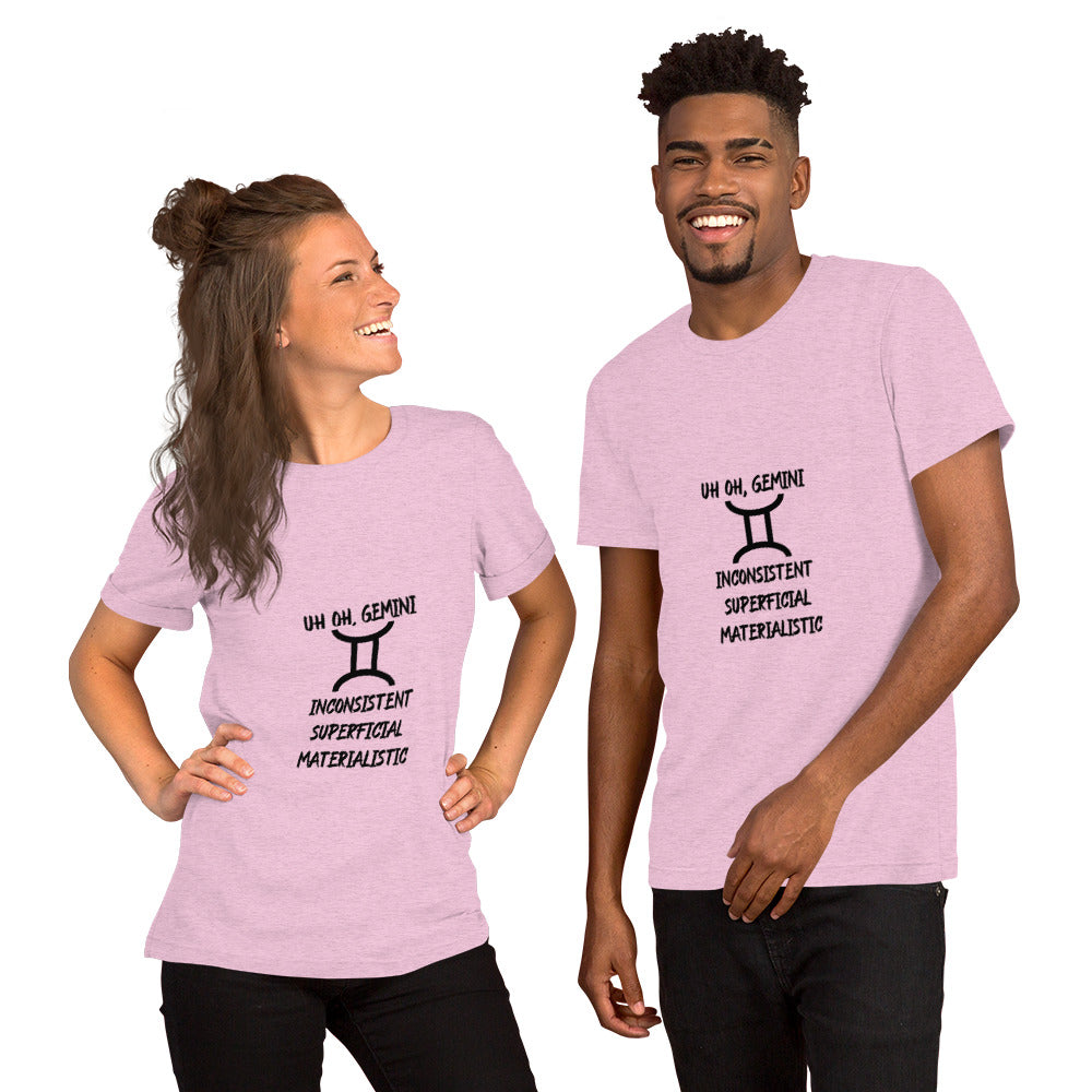 “Uh Oh, Gemini” Unisex T-Shirt