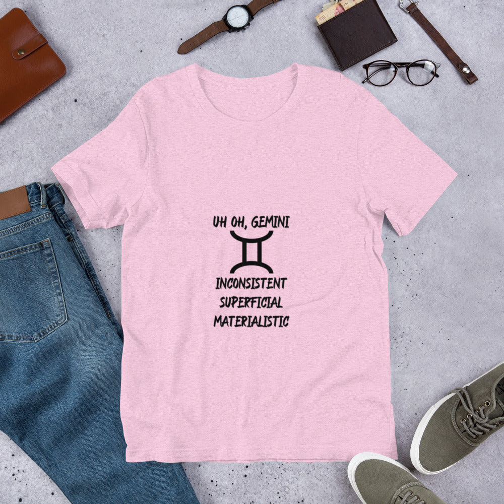 “Uh Oh, Gemini” Unisex T-Shirt