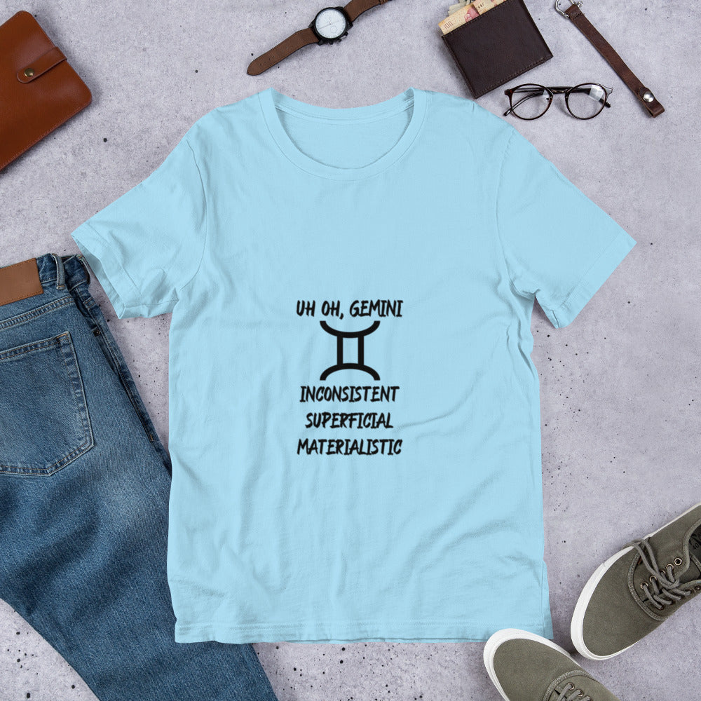“Uh Oh, Gemini” Unisex T-Shirt