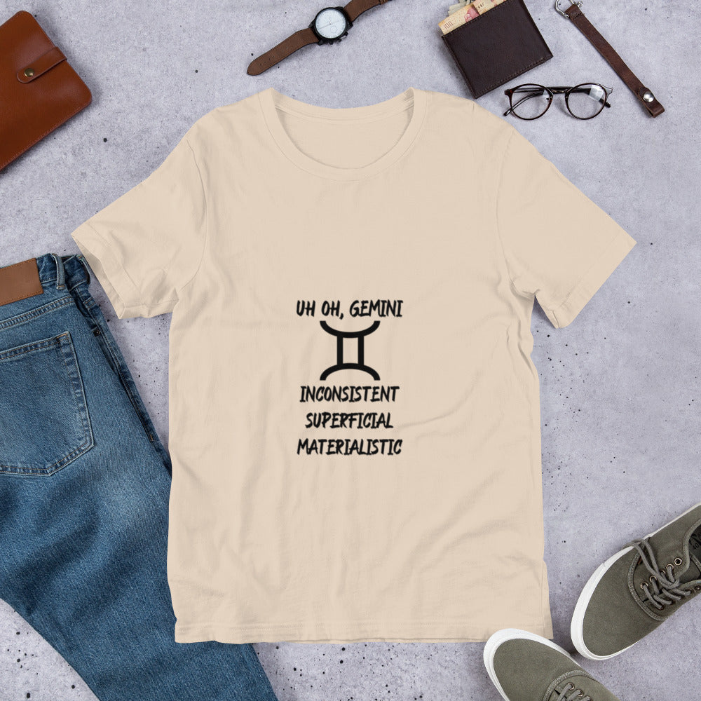 “Uh Oh, Gemini” Unisex T-Shirt