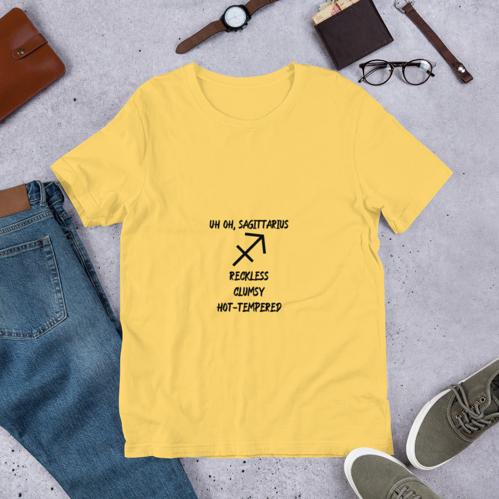 “Uh Oh, Sagittarius” Unisex T-Shirt