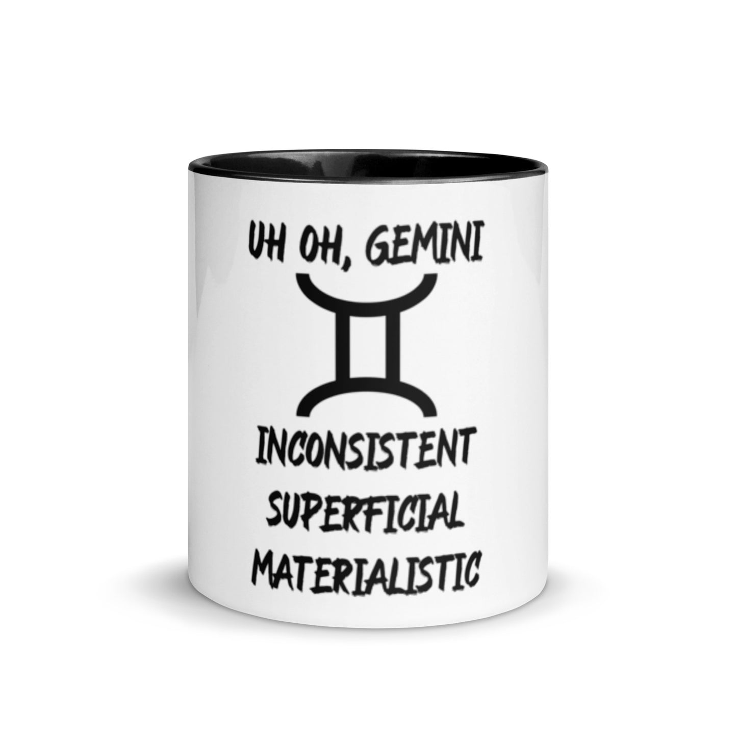 “Uh Oh, Gemini” Mug With Color Inside