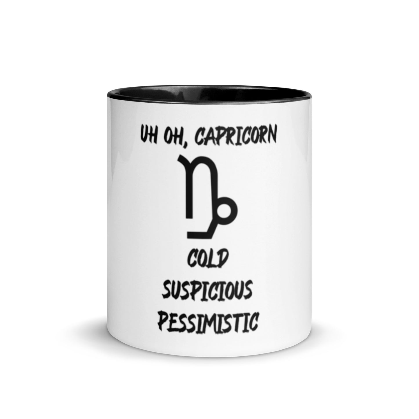 “Uh Oh, Capricorn” Mug With Color Inside