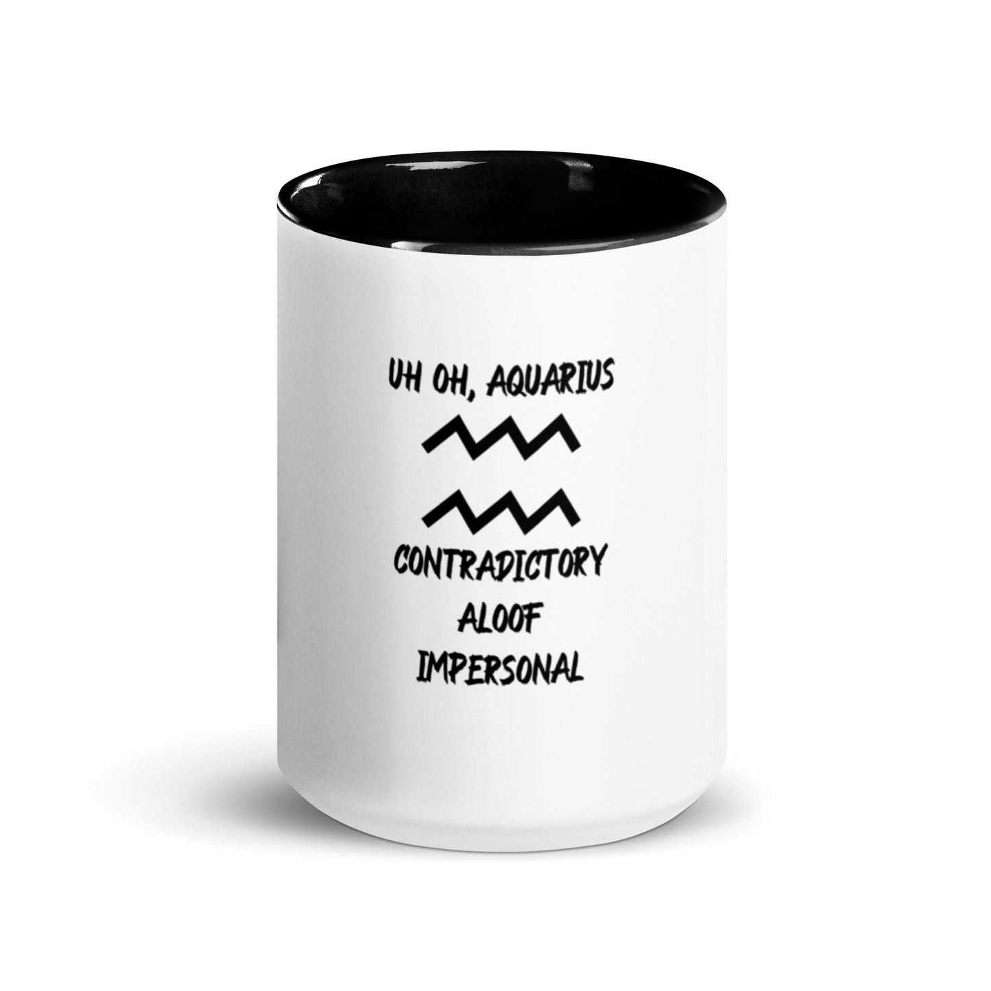 “Uh Oh, Aquarius” Mug With Color Inside