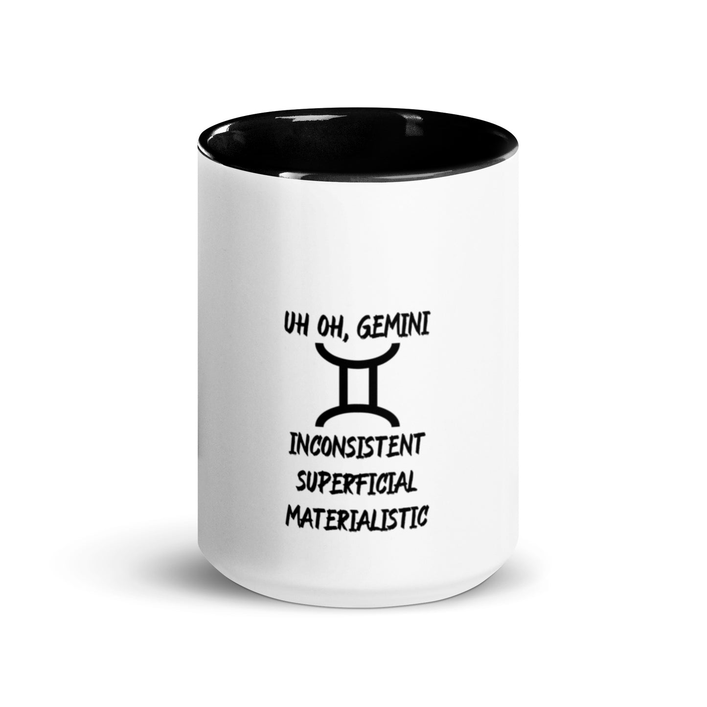 “Uh Oh, Gemini” Mug With Color Inside