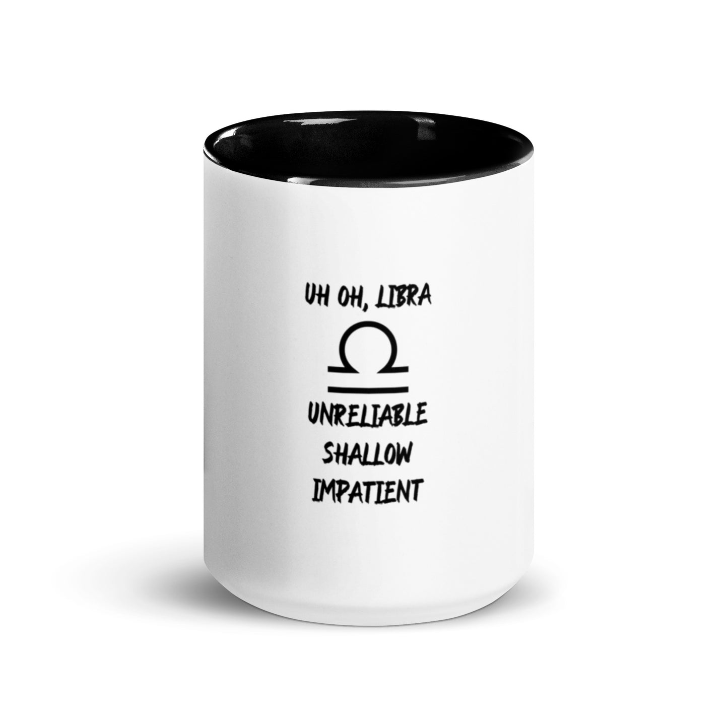 “Uh Oh, Libra” Mug With Color Inside