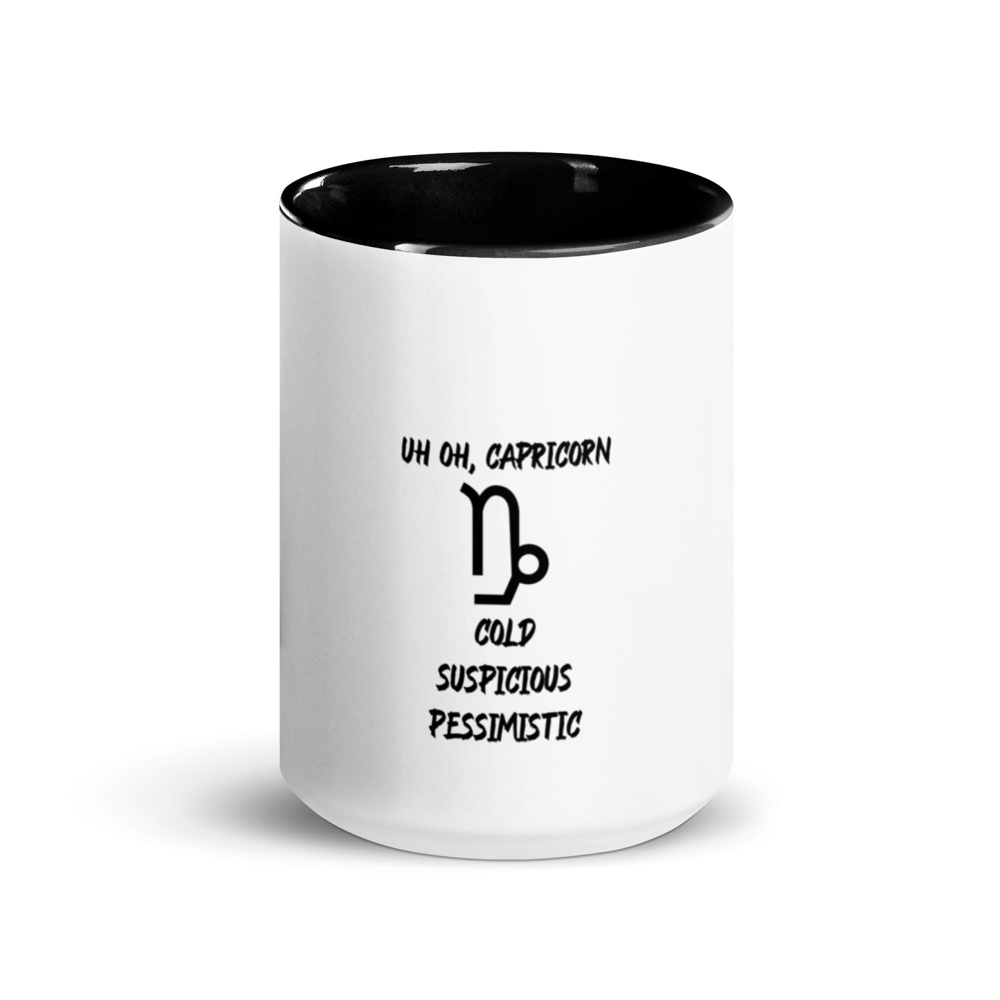“Uh Oh, Capricorn” Mug With Color Inside