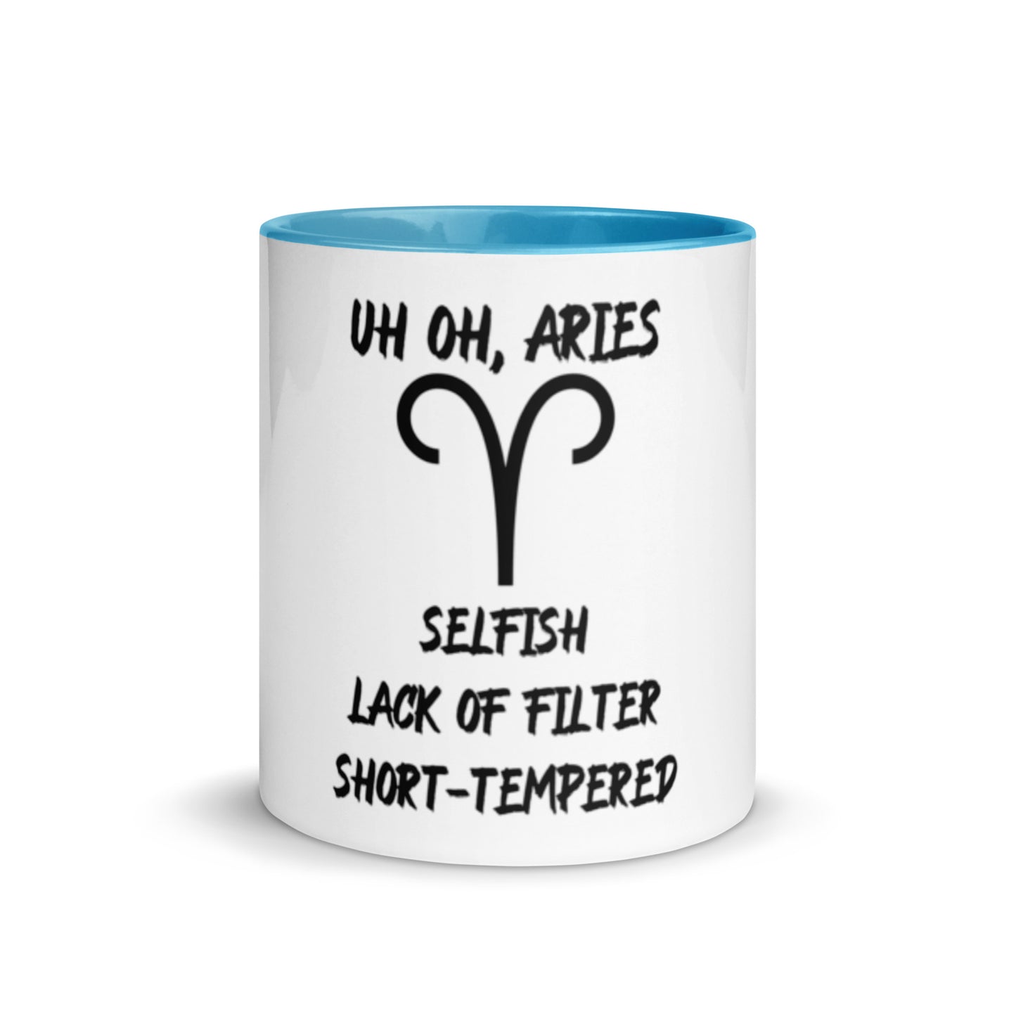 “Uh Oh, Aries” Mug With Color Inside