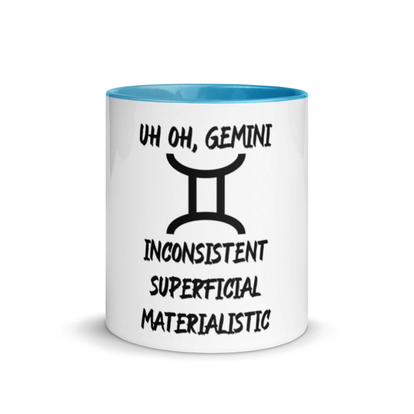 “Uh Oh, Gemini” Mug With Color Inside