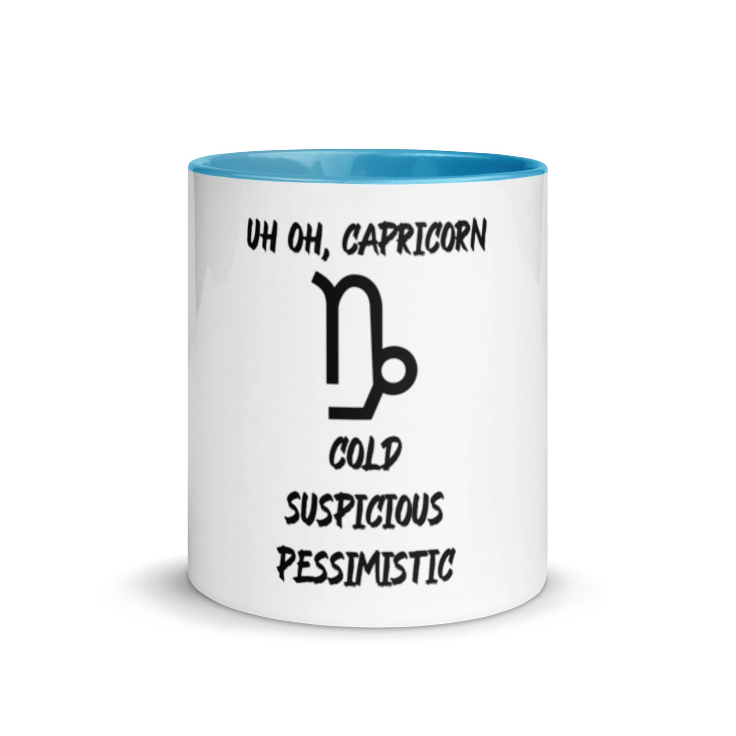 “Uh Oh, Capricorn” Mug With Color Inside