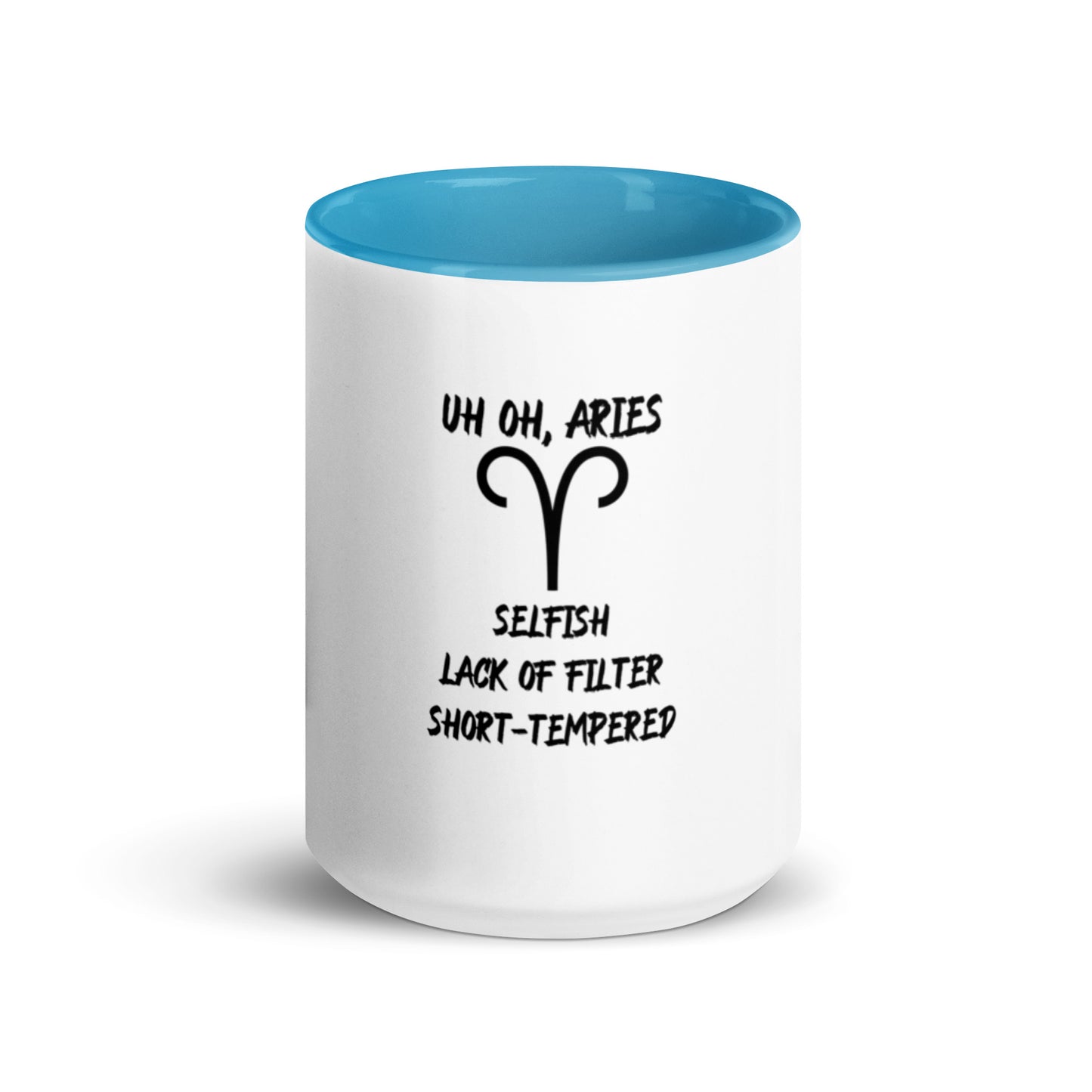 “Uh Oh, Aries” Mug With Color Inside