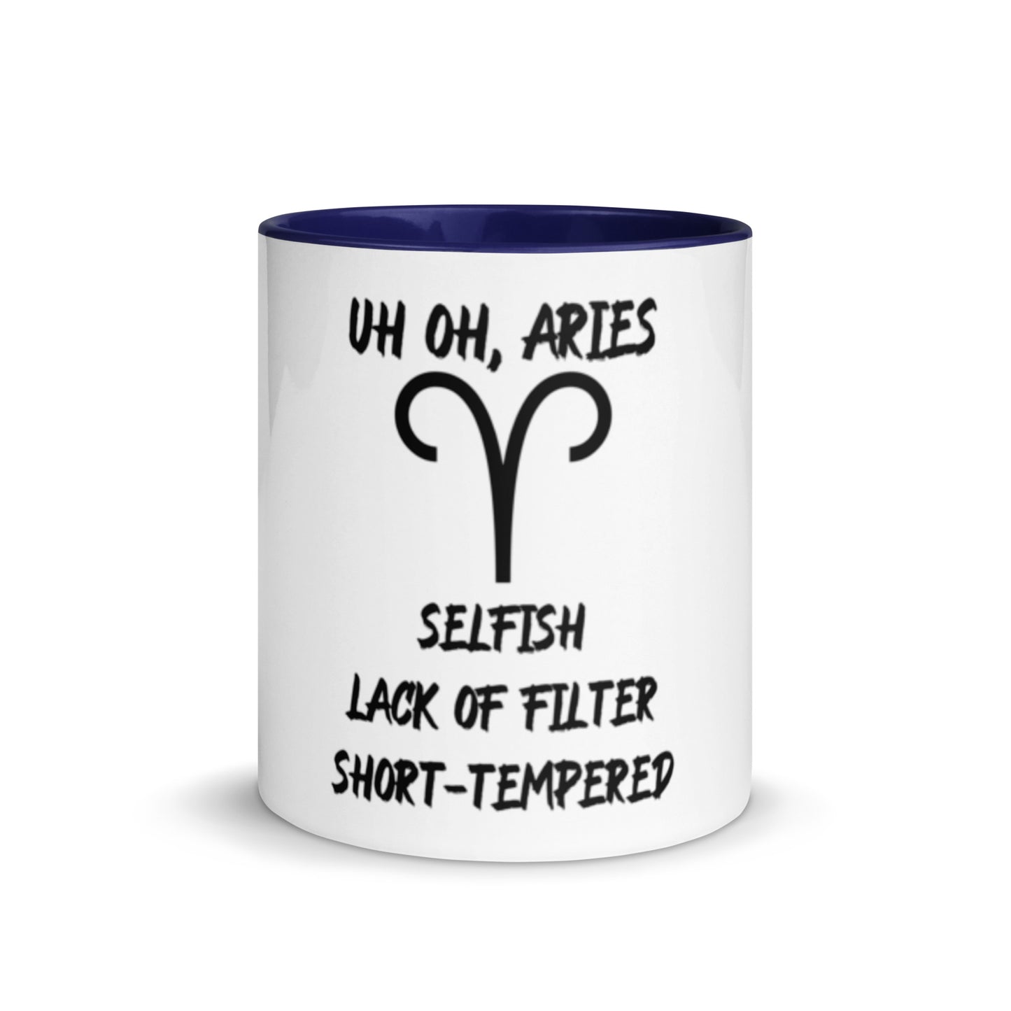 “Uh Oh, Aries” Mug With Color Inside