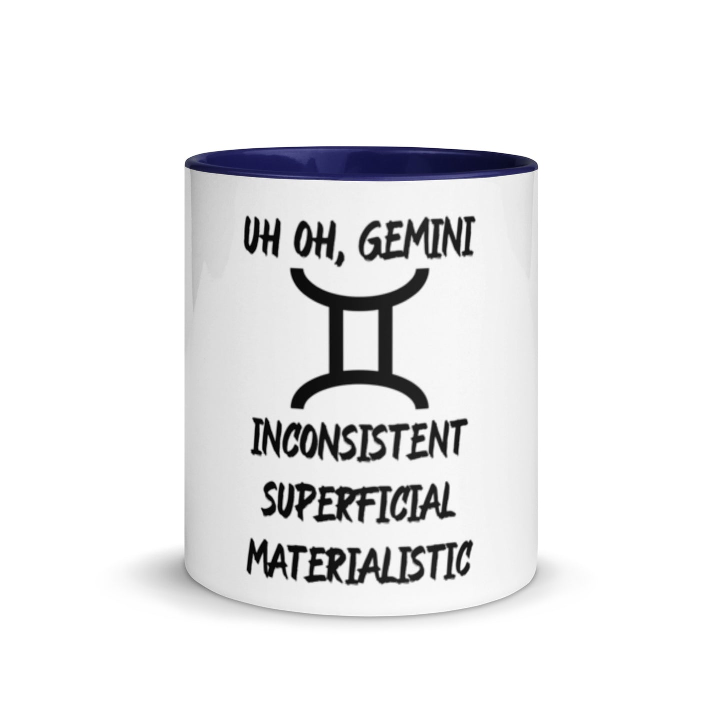 “Uh Oh, Gemini” Mug With Color Inside