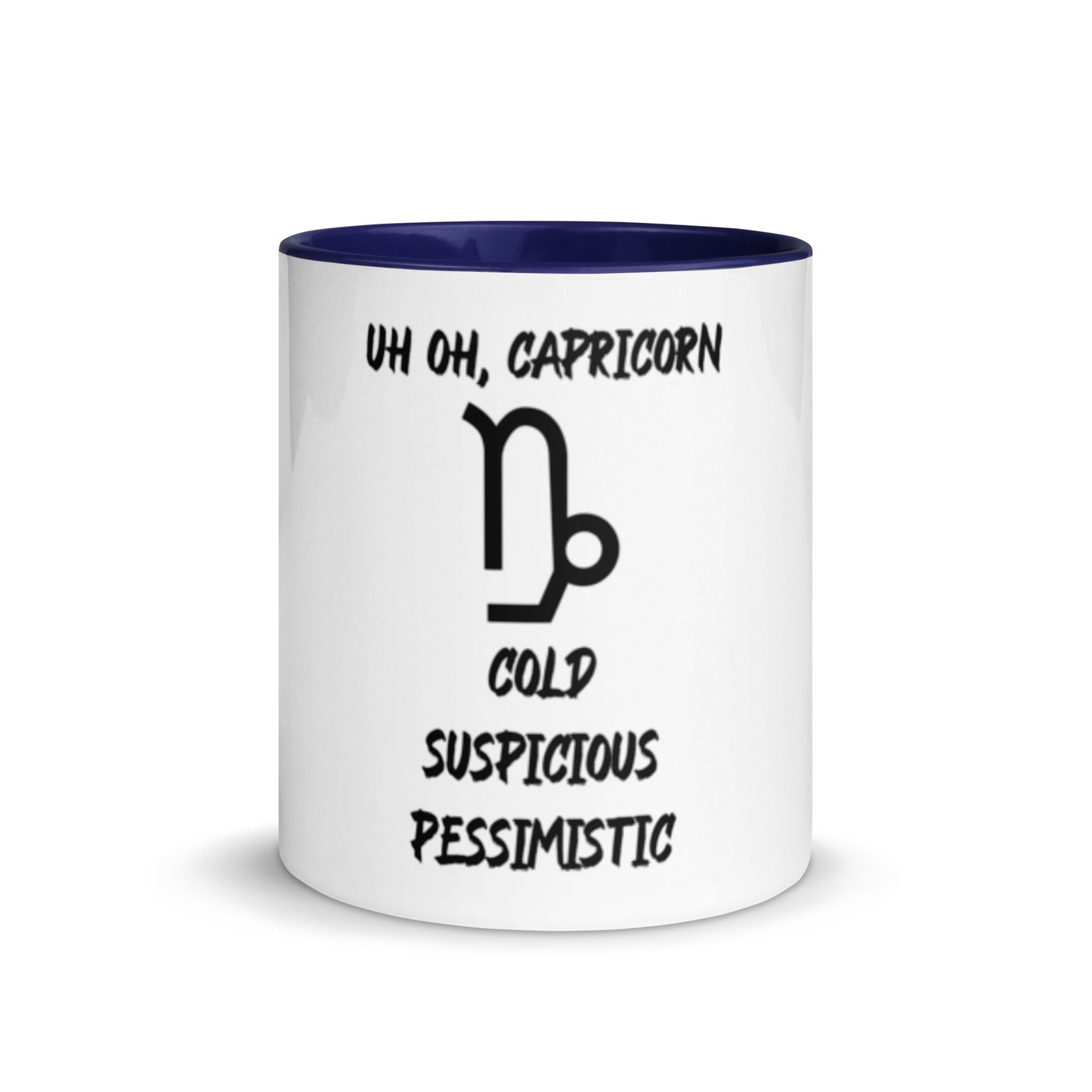 “Uh Oh, Capricorn” Mug With Color Inside