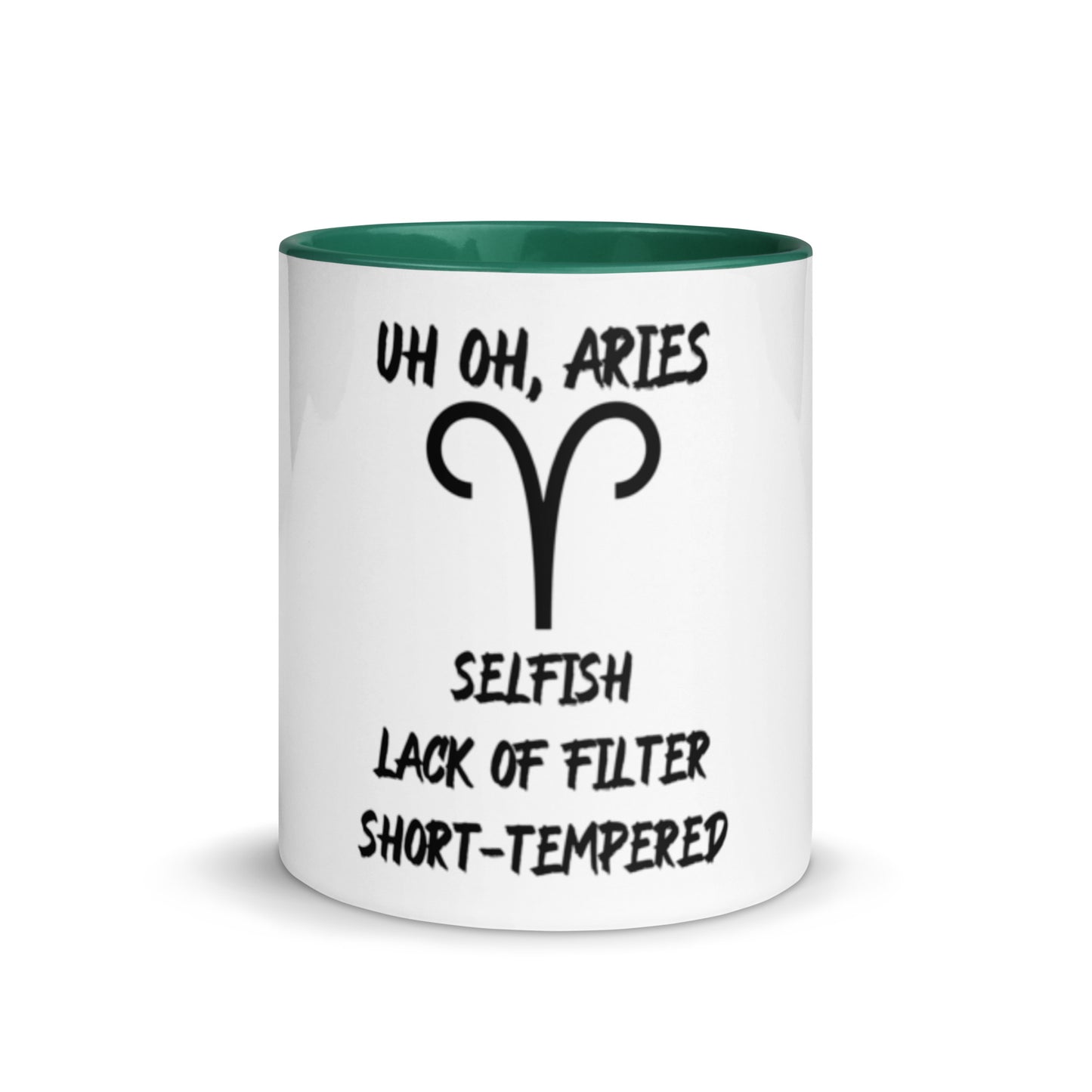 “Uh Oh, Aries” Mug With Color Inside