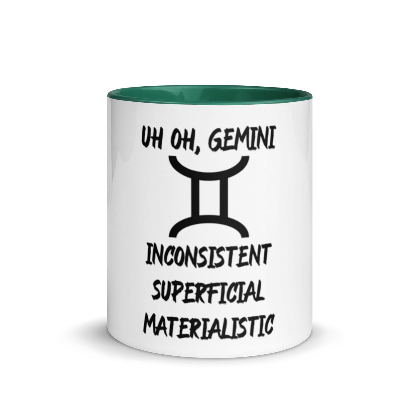 “Uh Oh, Gemini” Mug With Color Inside
