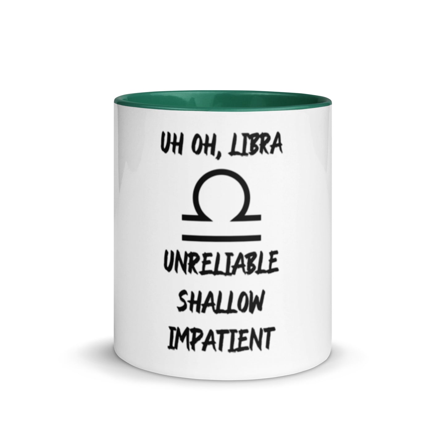 “Uh Oh, Libra” Mug With Color Inside