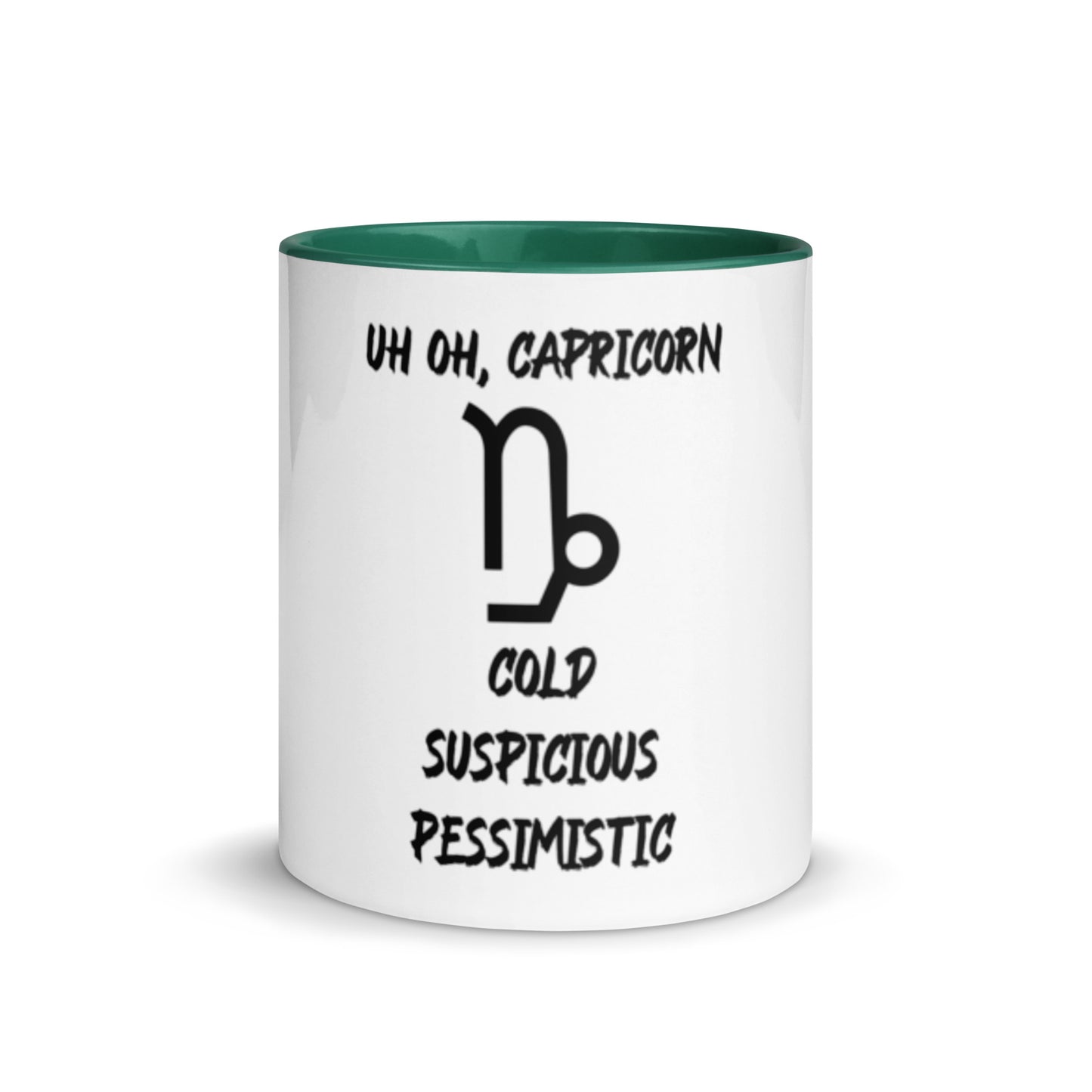 “Uh Oh, Capricorn” Mug With Color Inside