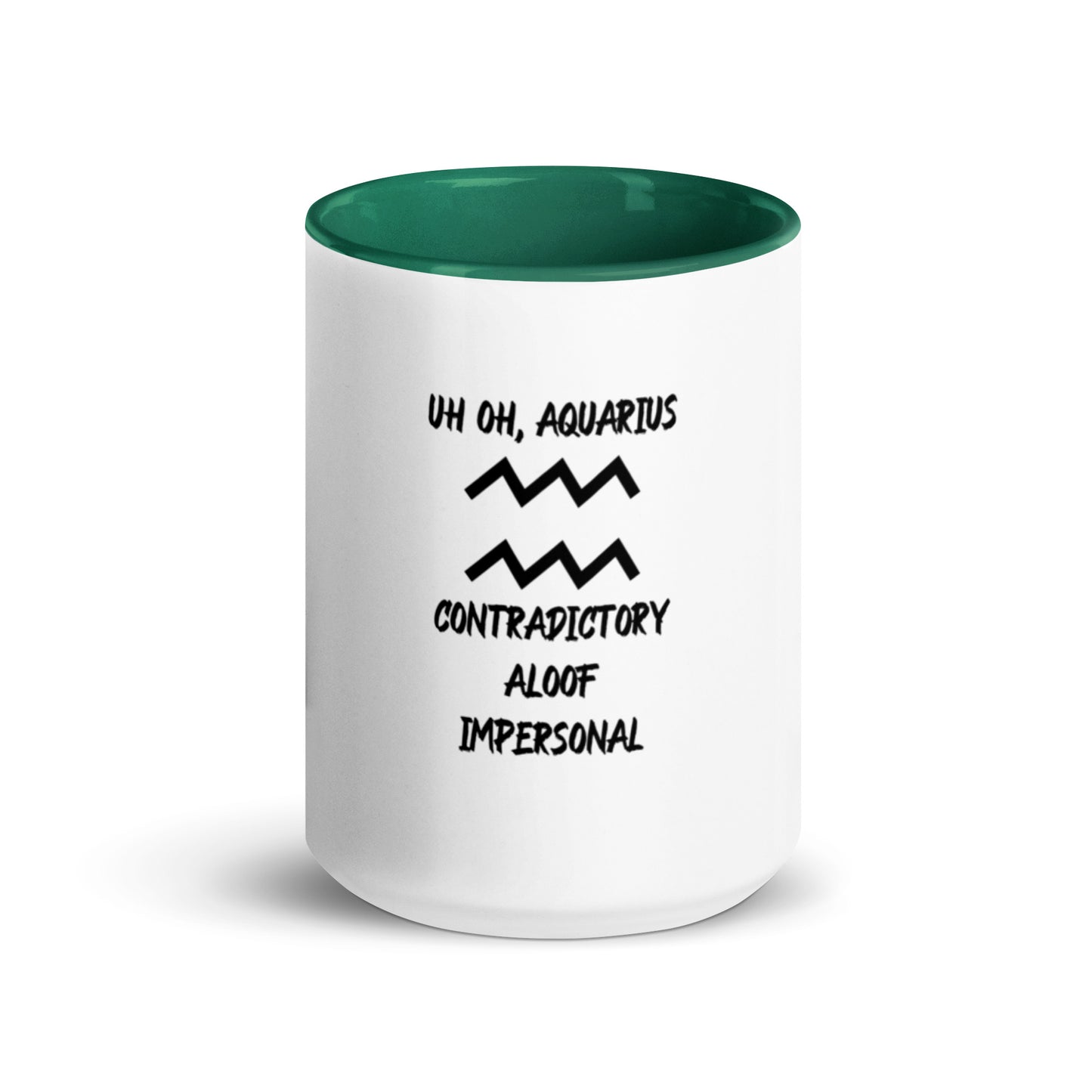 “Uh Oh, Aquarius” Mug With Color Inside
