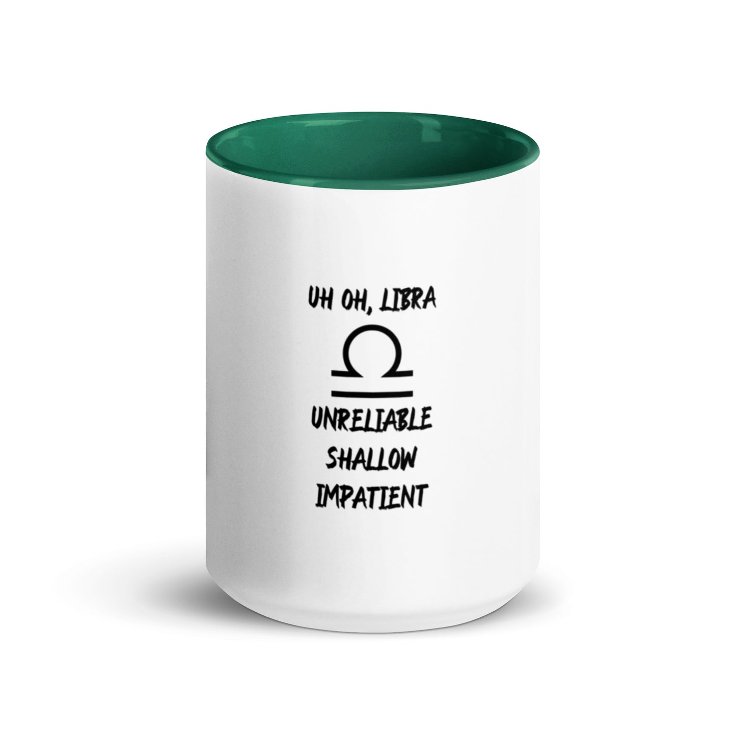 “Uh Oh, Libra” Mug With Color Inside