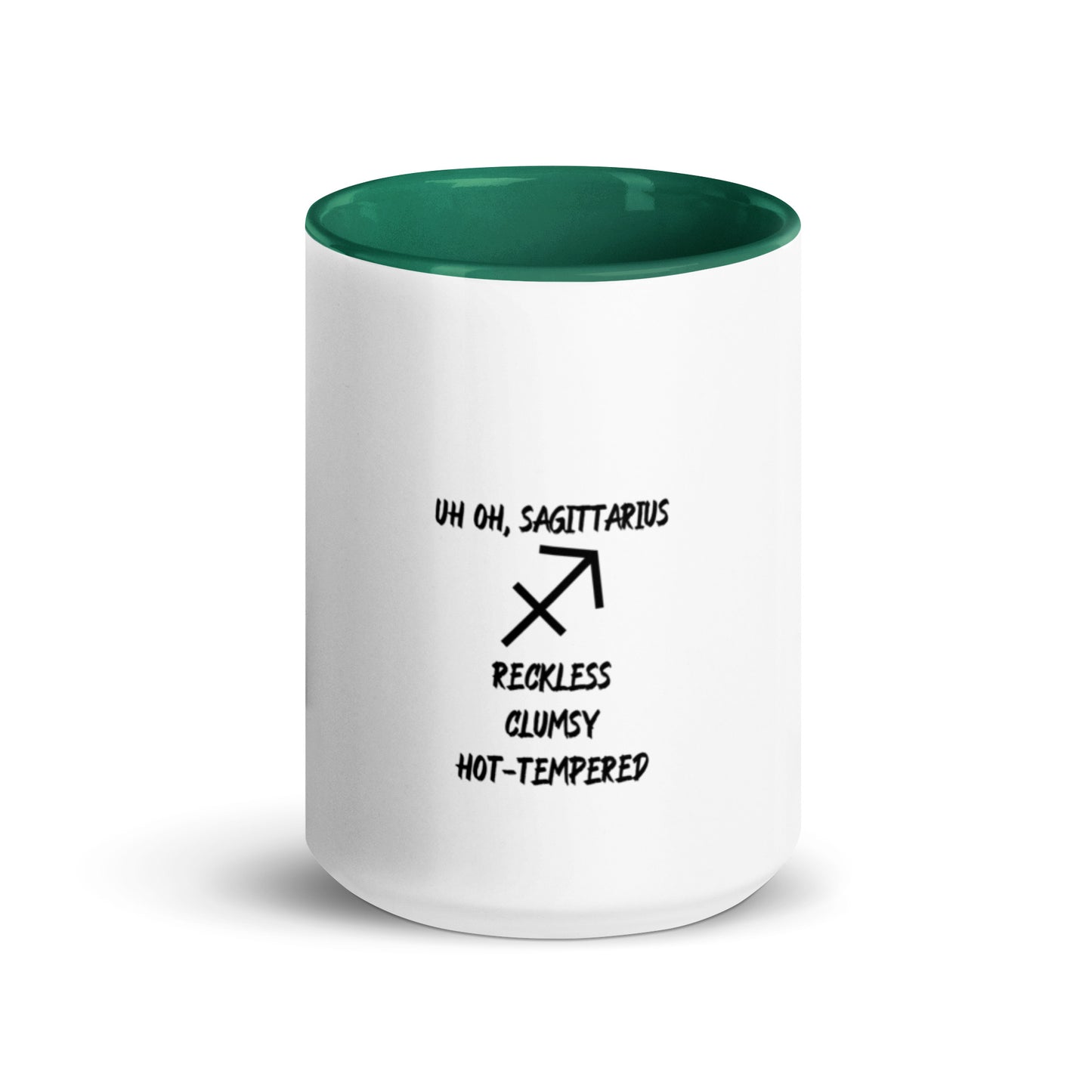 “Uh Oh, Sagittarius” Mug With Color Inside