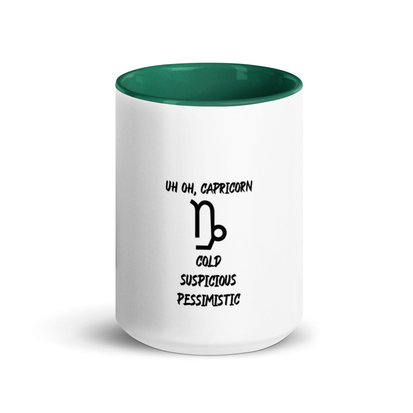 “Uh Oh, Capricorn” Mug With Color Inside