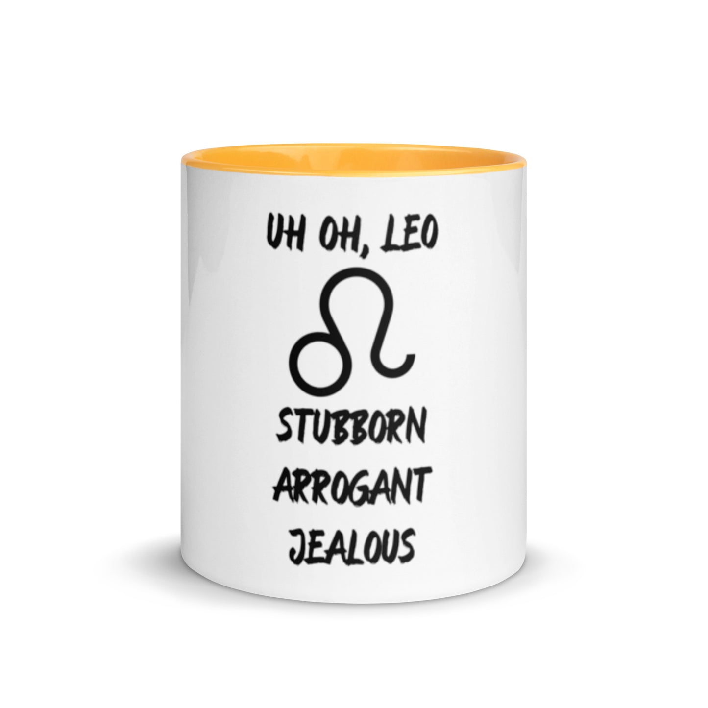 “Uh Oh, Leo” Mug With Color Inside
