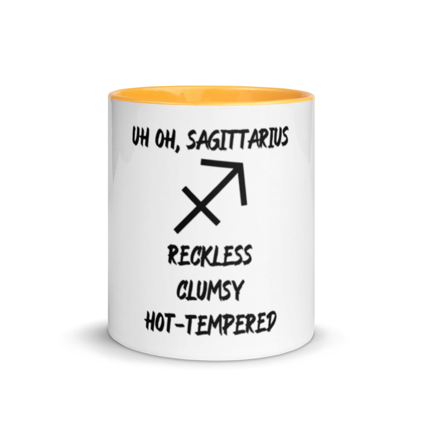 “Uh Oh, Sagittarius” Mug With Color Inside