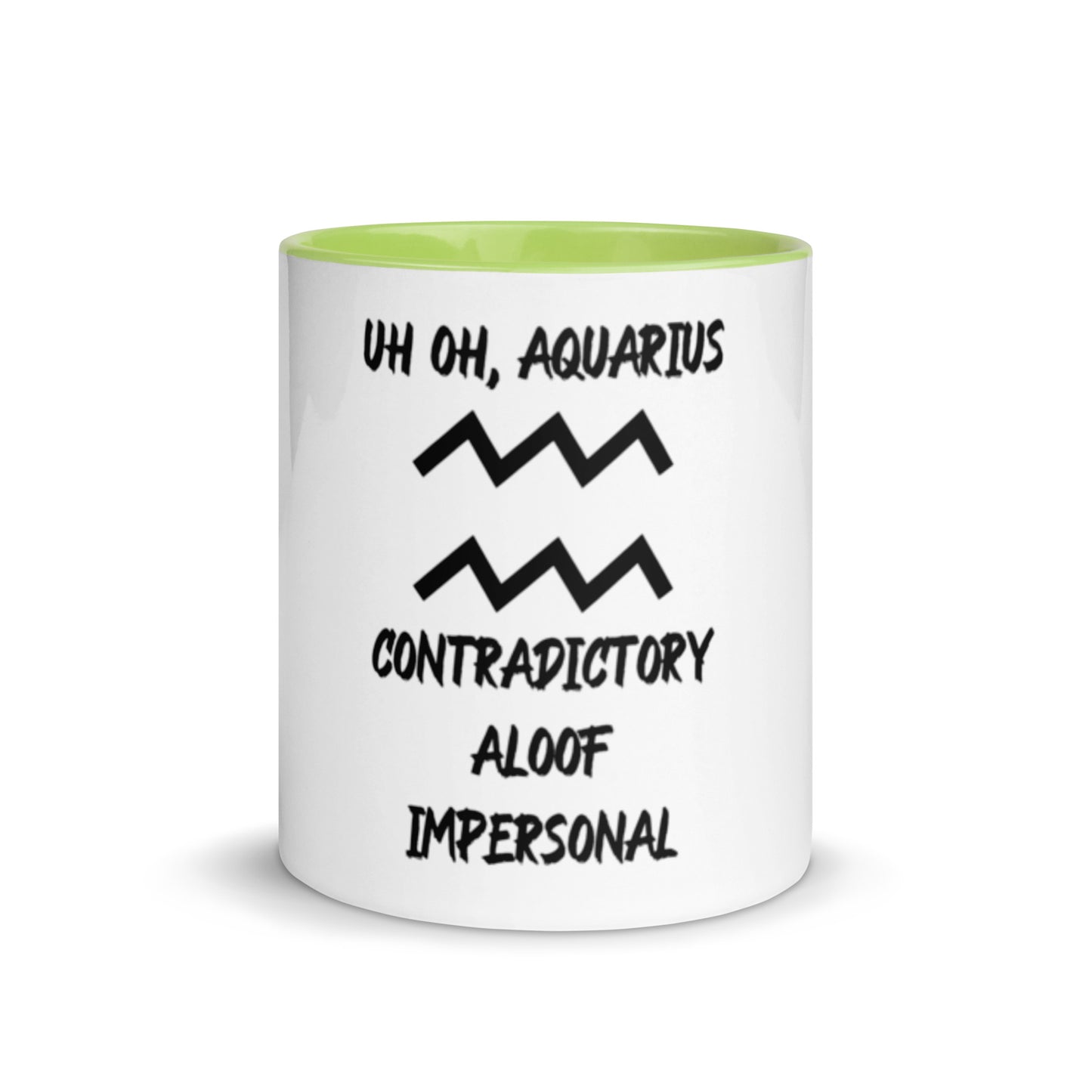 “Uh Oh, Aquarius” Mug With Color Inside
