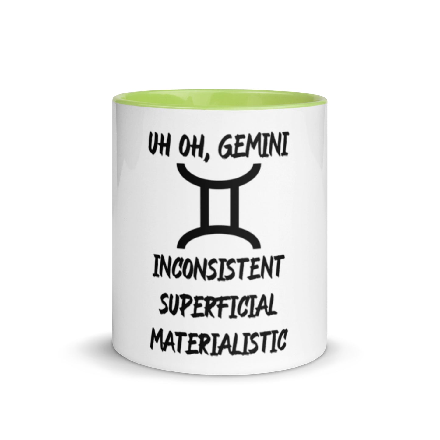 “Uh Oh, Gemini” Mug With Color Inside