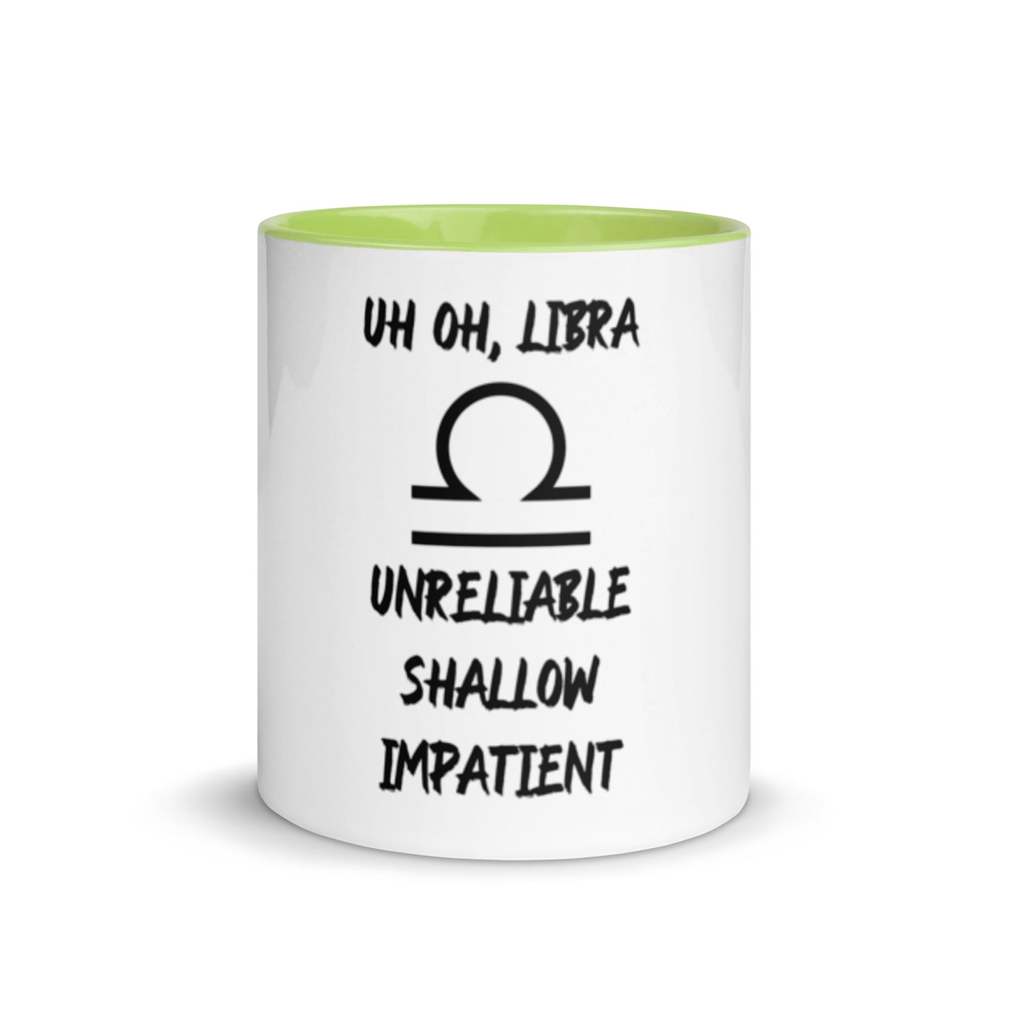 “Uh Oh, Libra” Mug With Color Inside