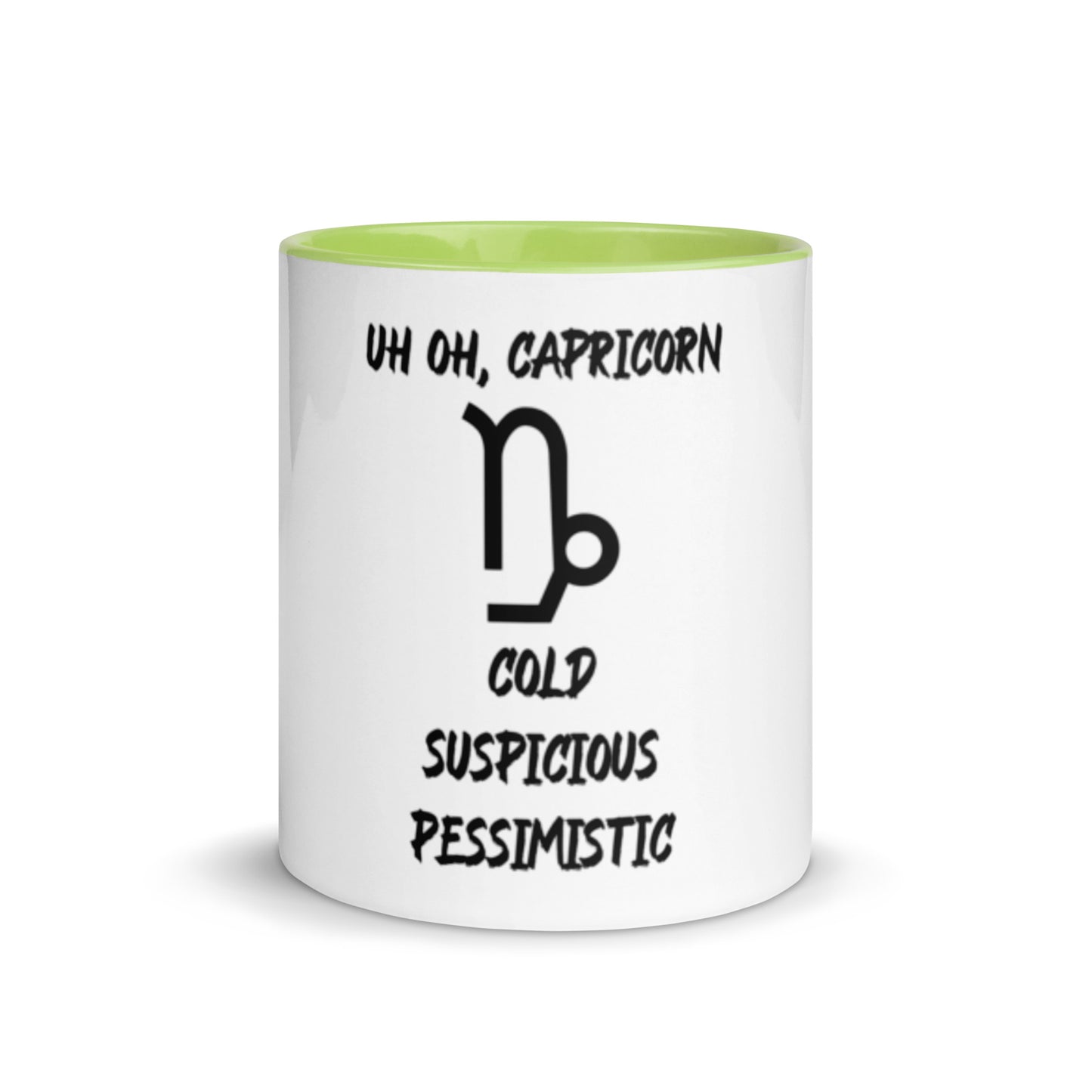 “Uh Oh, Capricorn” Mug With Color Inside