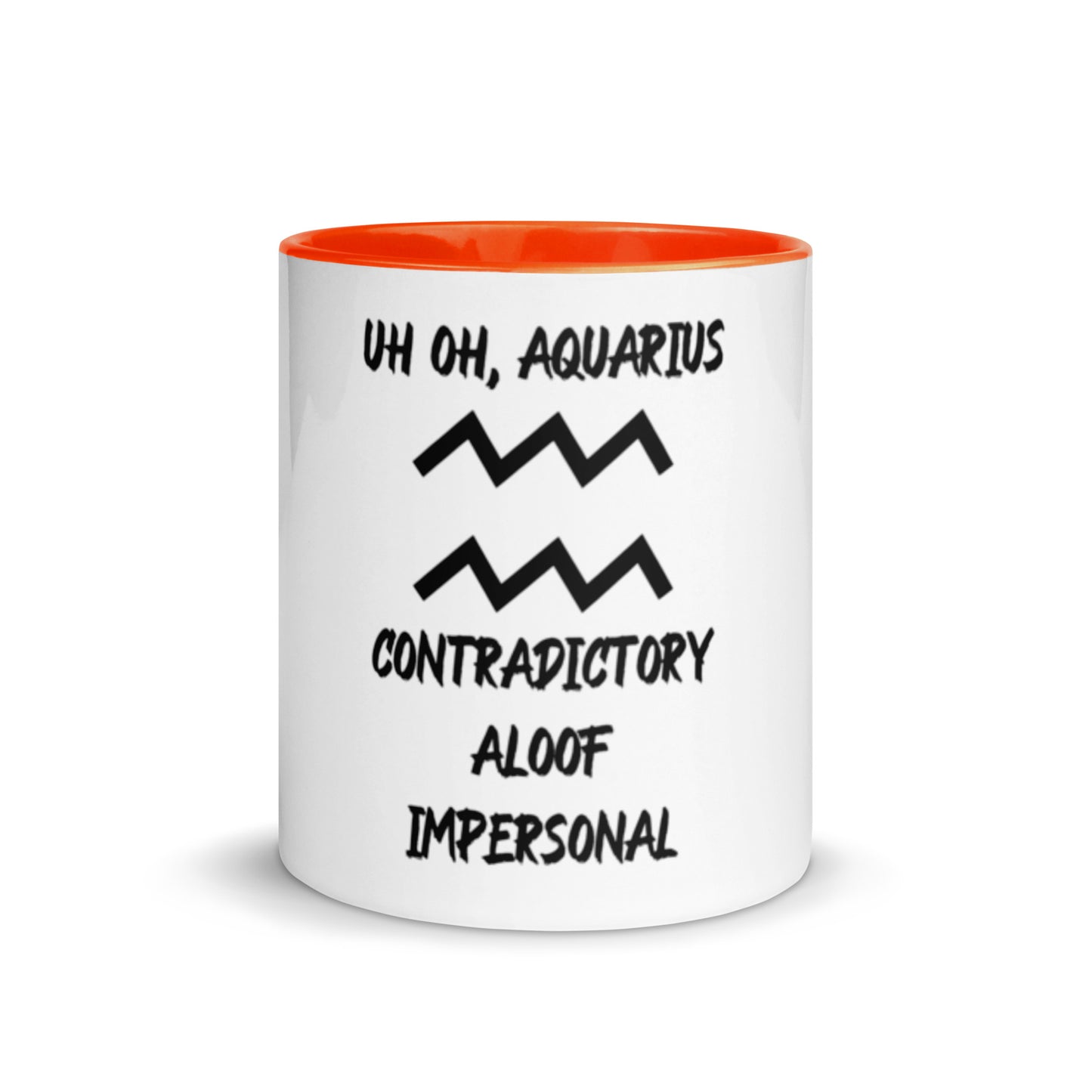 “Uh Oh, Aquarius” Mug With Color Inside