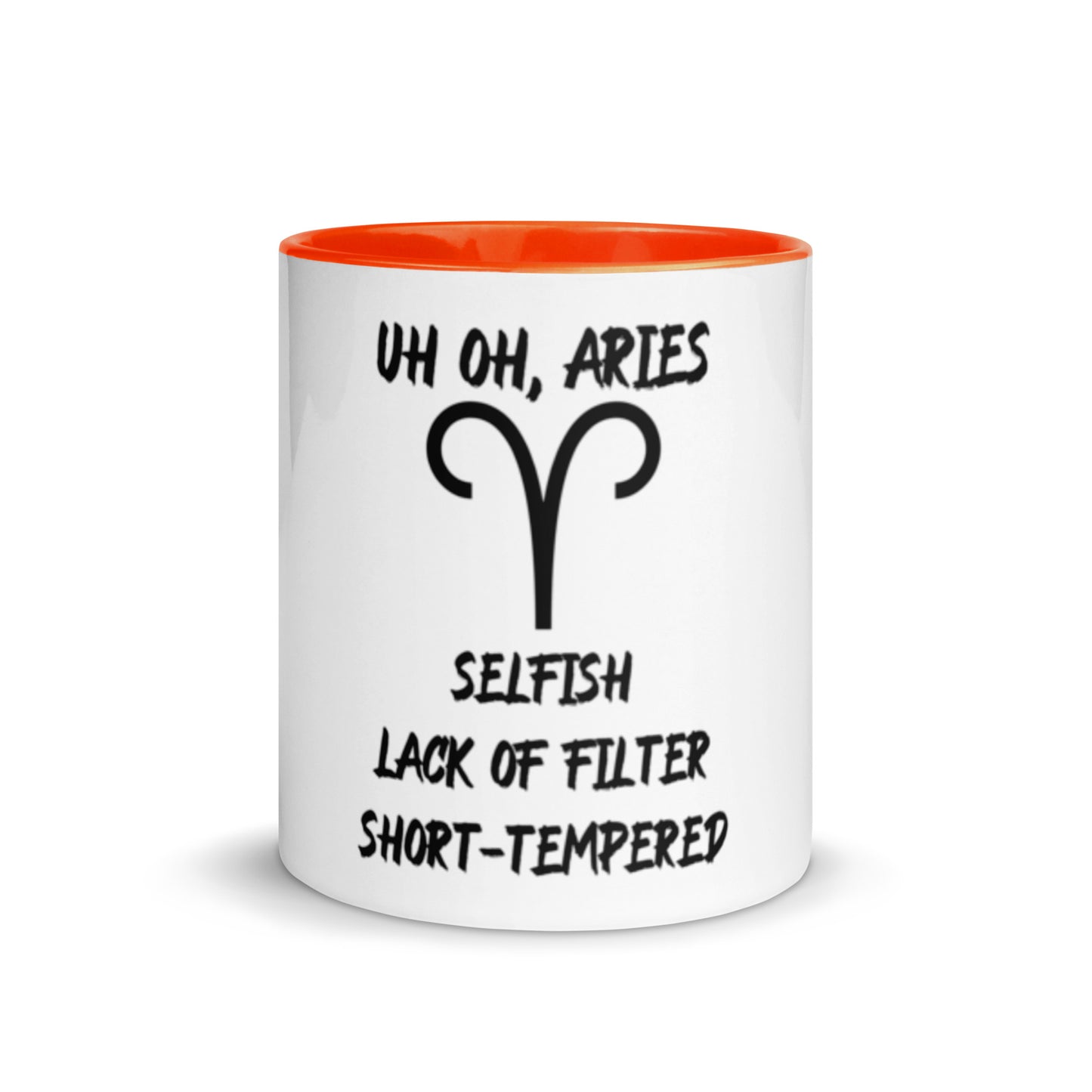 “Uh Oh, Aries” Mug With Color Inside